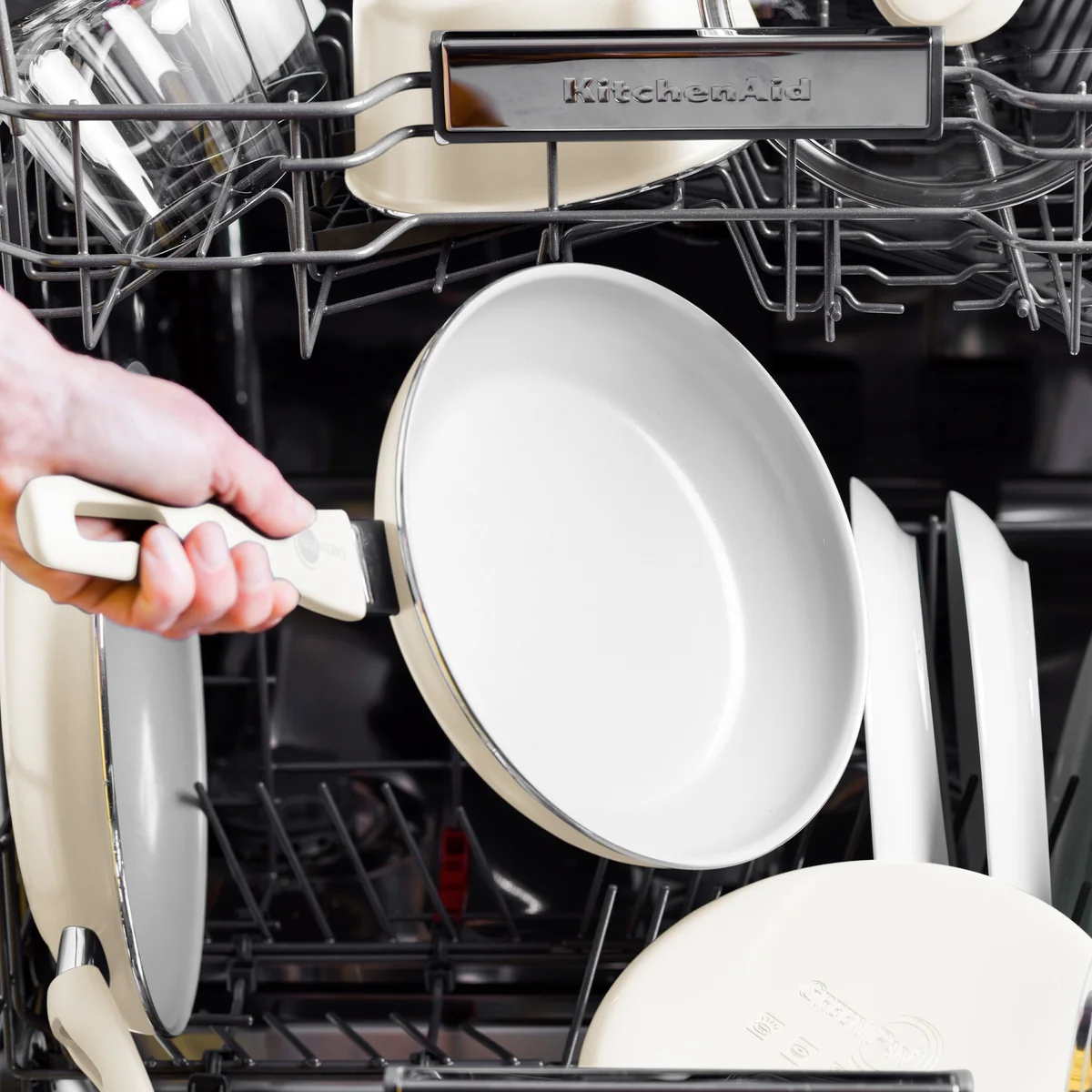 Dover Ceramic Nonstick 8 and 10 Frypan Set | Cream White