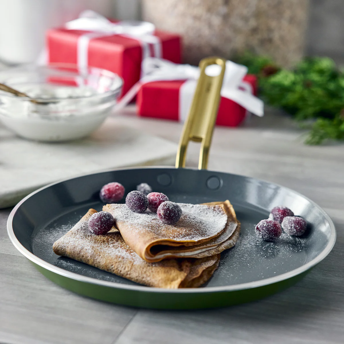 Stanley Tucci™ Ceramic Nonstick 10 Crepe and Omelette Pan | Tuscan Olive