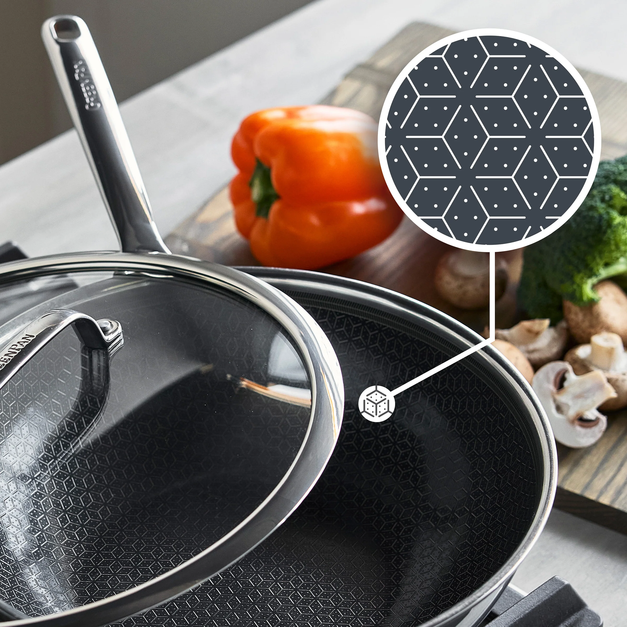 Spectra Thermobond Hybrid Ceramic Nonstick 12 Wok with Lid