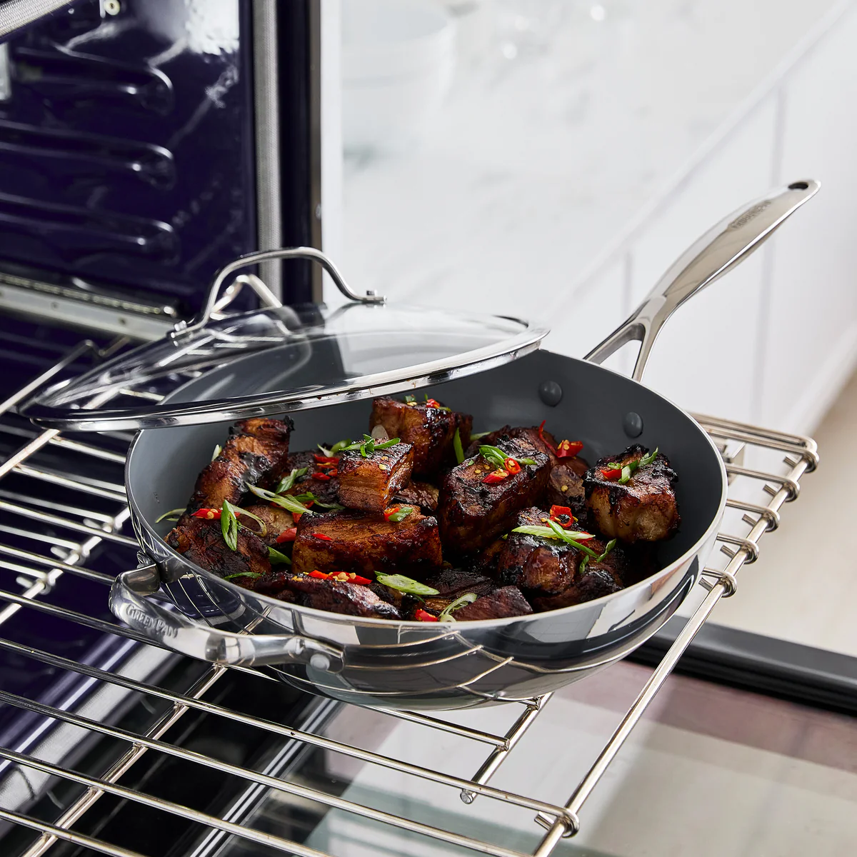 Valencia Pro Stainless Steel 12 Wok with Lid