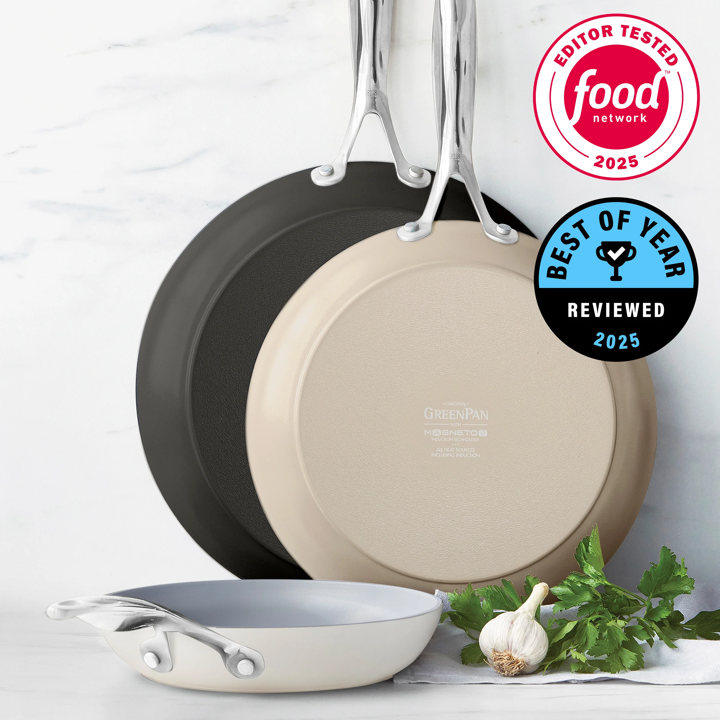 Valencia Pro Ceramic Nonstick 8, 10 and 12 Frypan Set | Multicolor