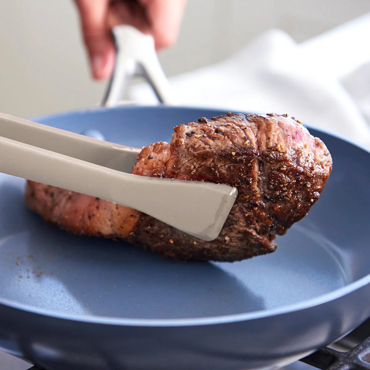 Platinum Silicone Tongs | Taupe