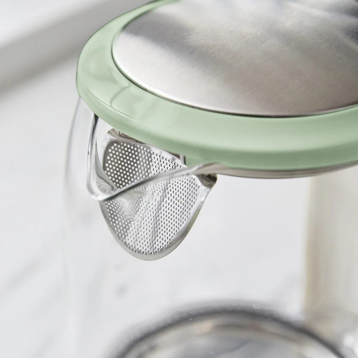 GreenLife Qwik & EZ Glass Kettle | Sage Green