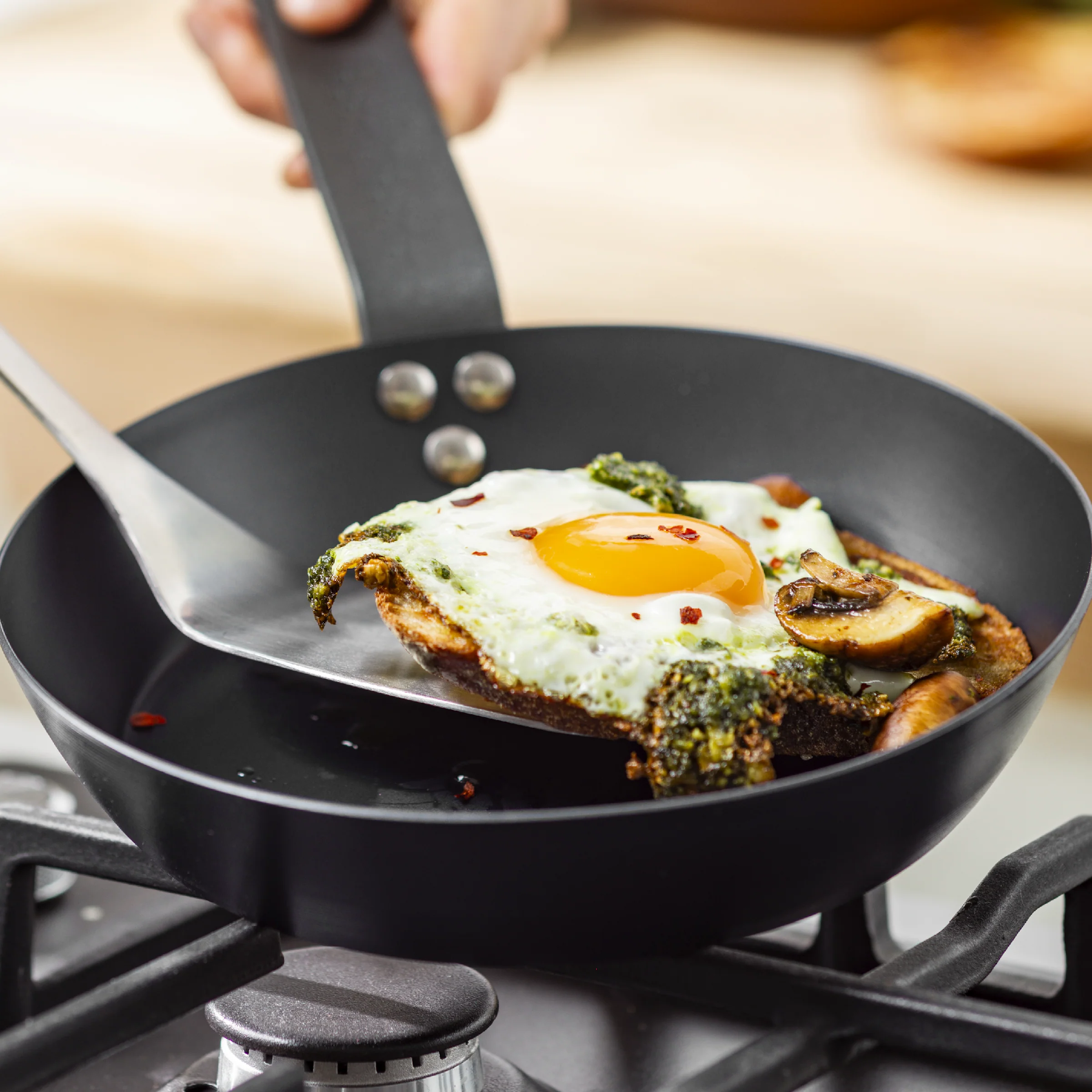 Bobby Flay by GreenPan 8, 10 and 12 Carbon Steel Frypan Set