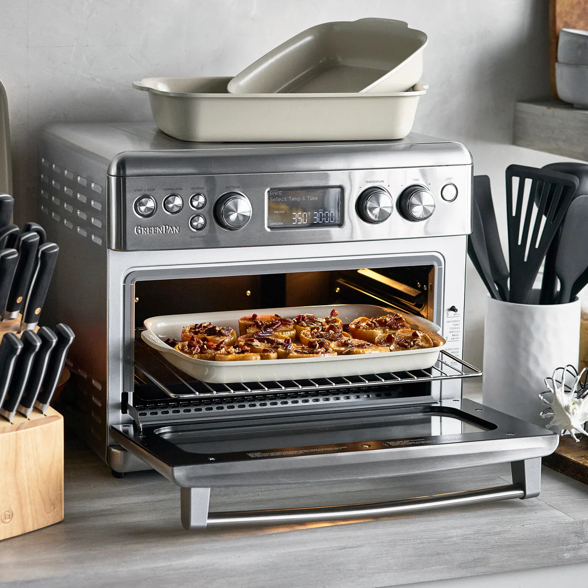 Elite Convection Air Fryer Toaster Oven | Premiere Stainless Steel