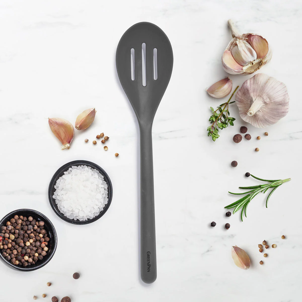 Platinum Silicone Slotted Spoon | Gray