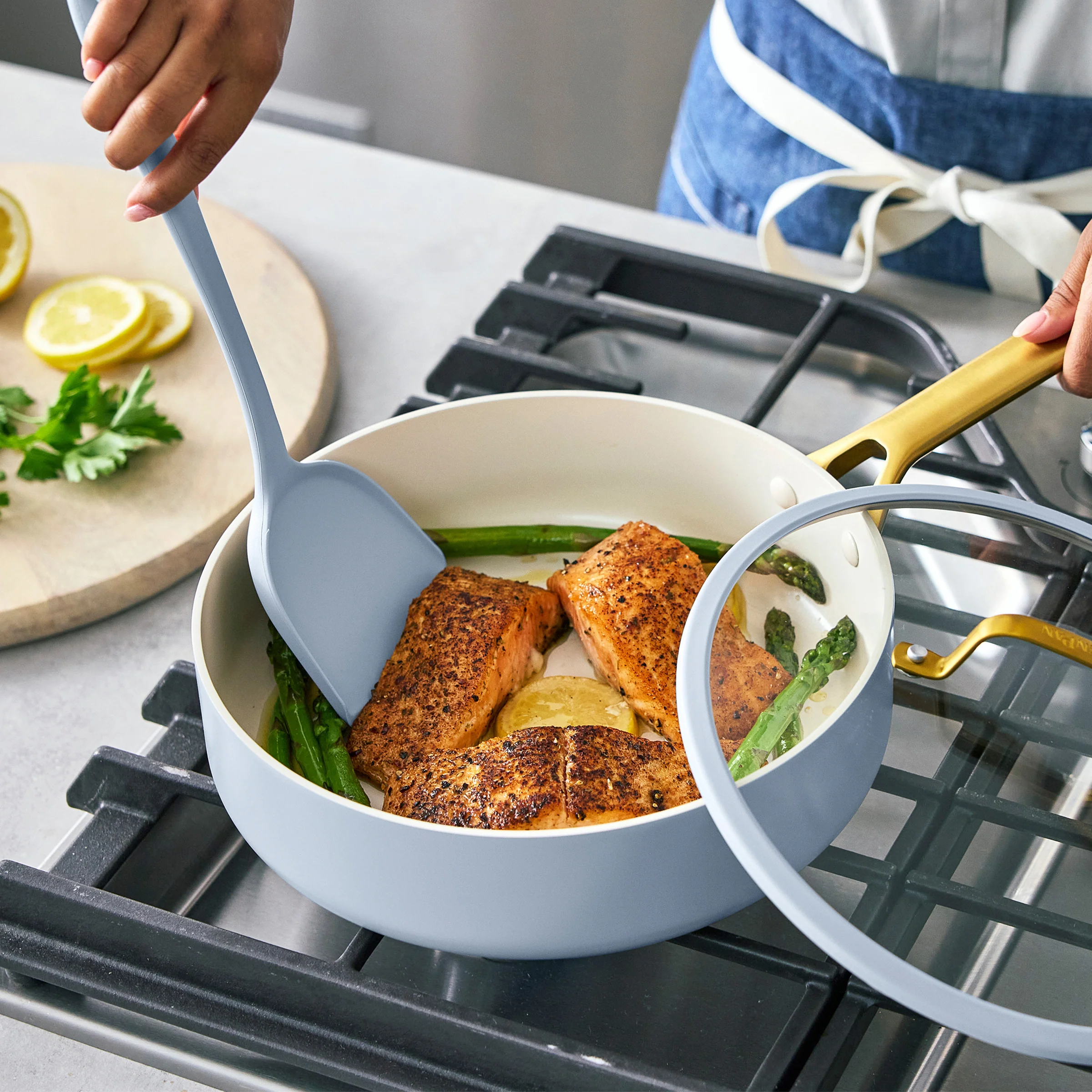 Reserve Pro Ceramic Nonstick 10-Piece Cookware Set | Glacier