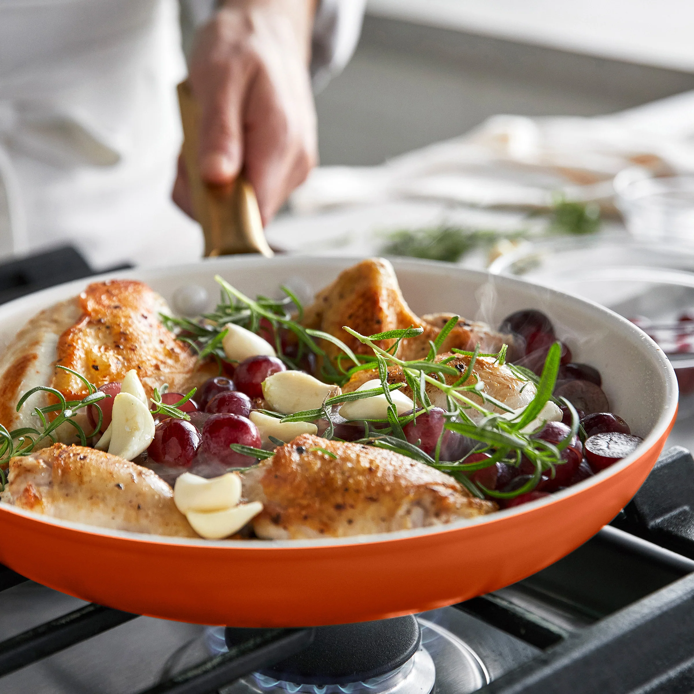 Reserve Pro Ceramic Nonstick 8, 10 and 12 Frypan Set | Harvest