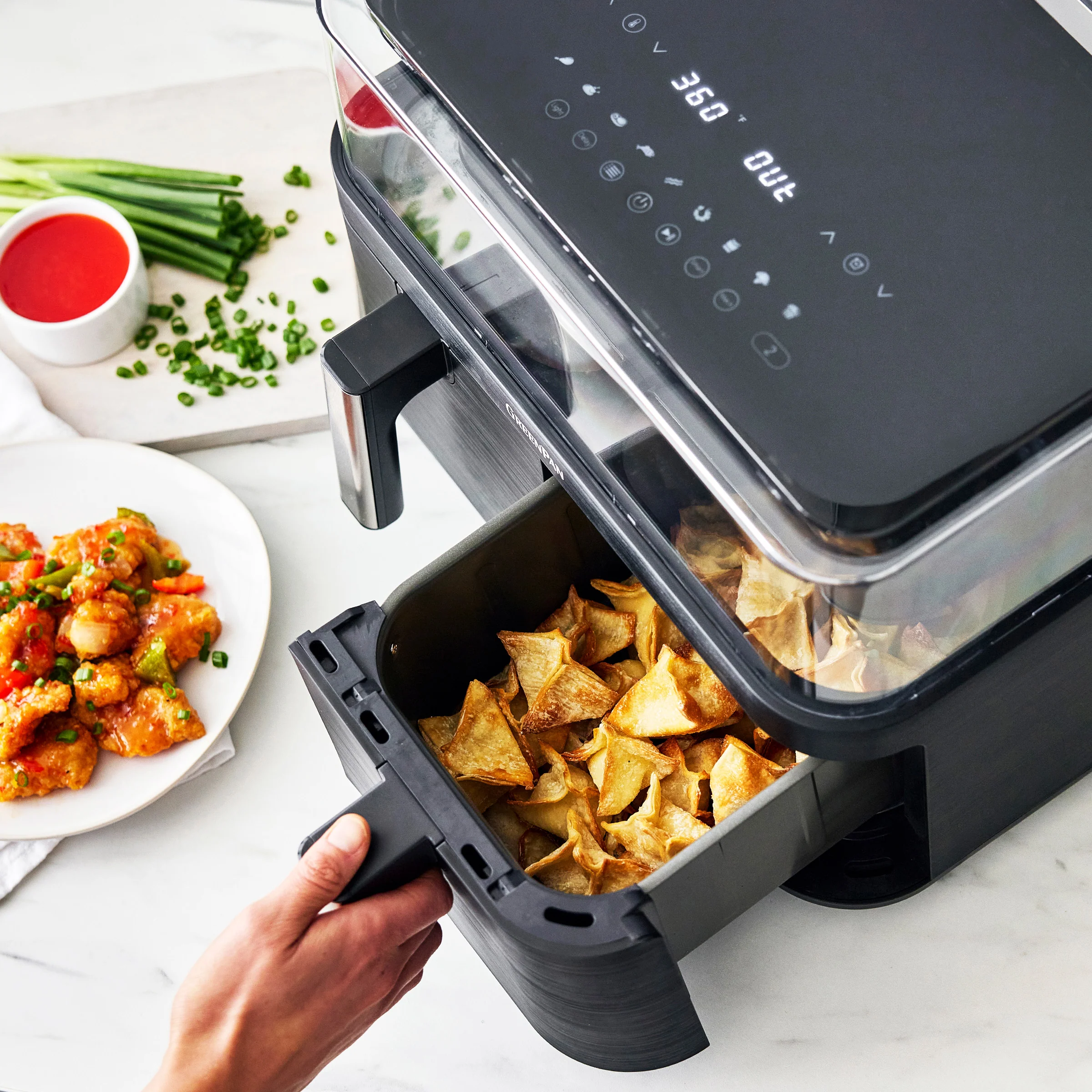 Bistro 10-Quart 360˚ Clear View Double Air Fryer