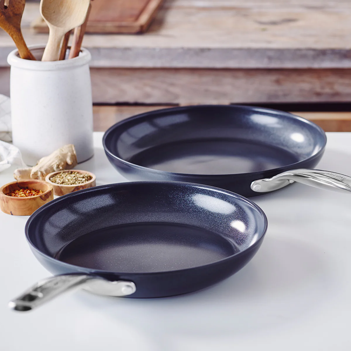 Chatham Black Ceramic Nonstick 10 and 12 Frypan Set