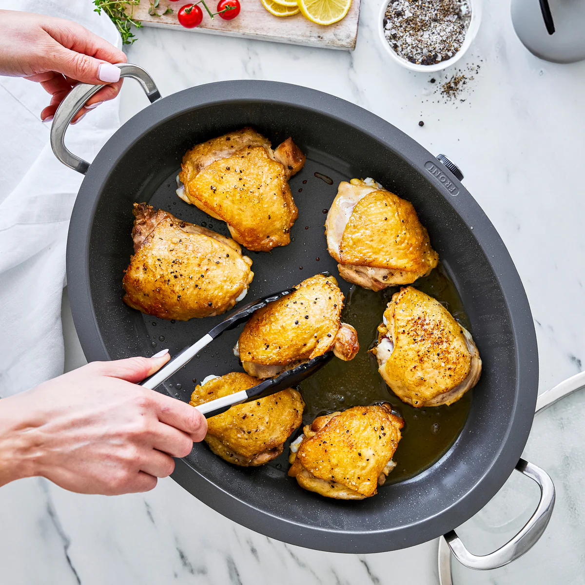Elite 5.5-Quart Oval Electric Skillet | Premiere Stainless Steel
