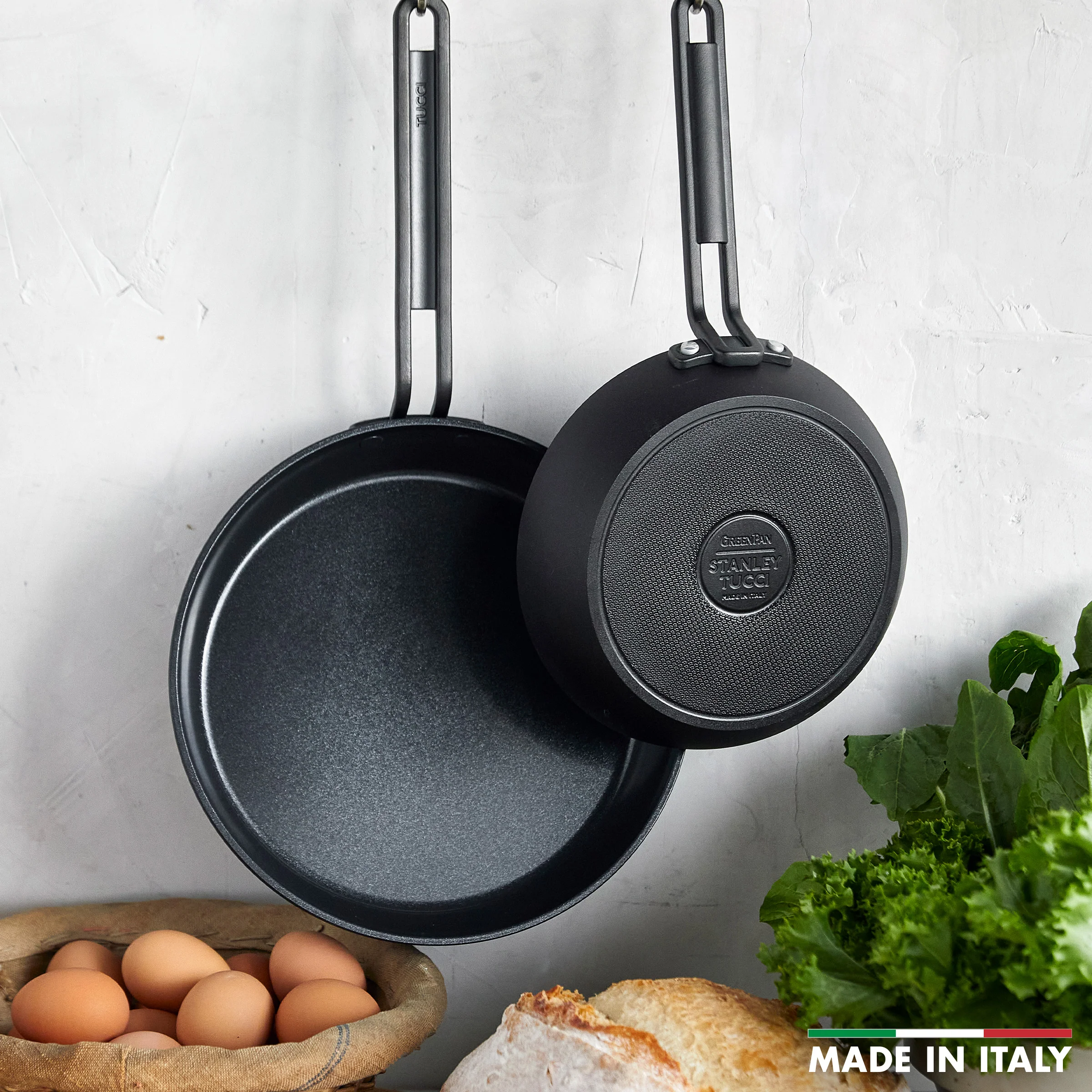 Stanley Tucci™ Ceramic Nonstick 8 and 10 Frypan Set | Milano Black