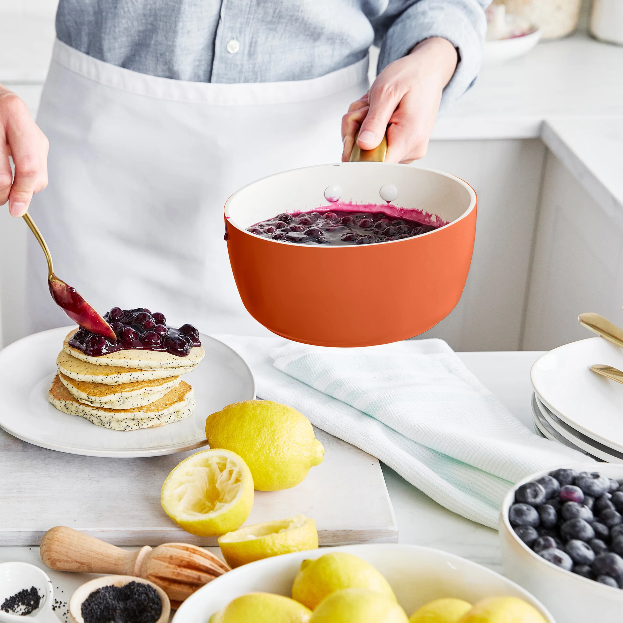 Reserve Pro Ceramic Nonstick 10-Piece Cookware Set | Harvest