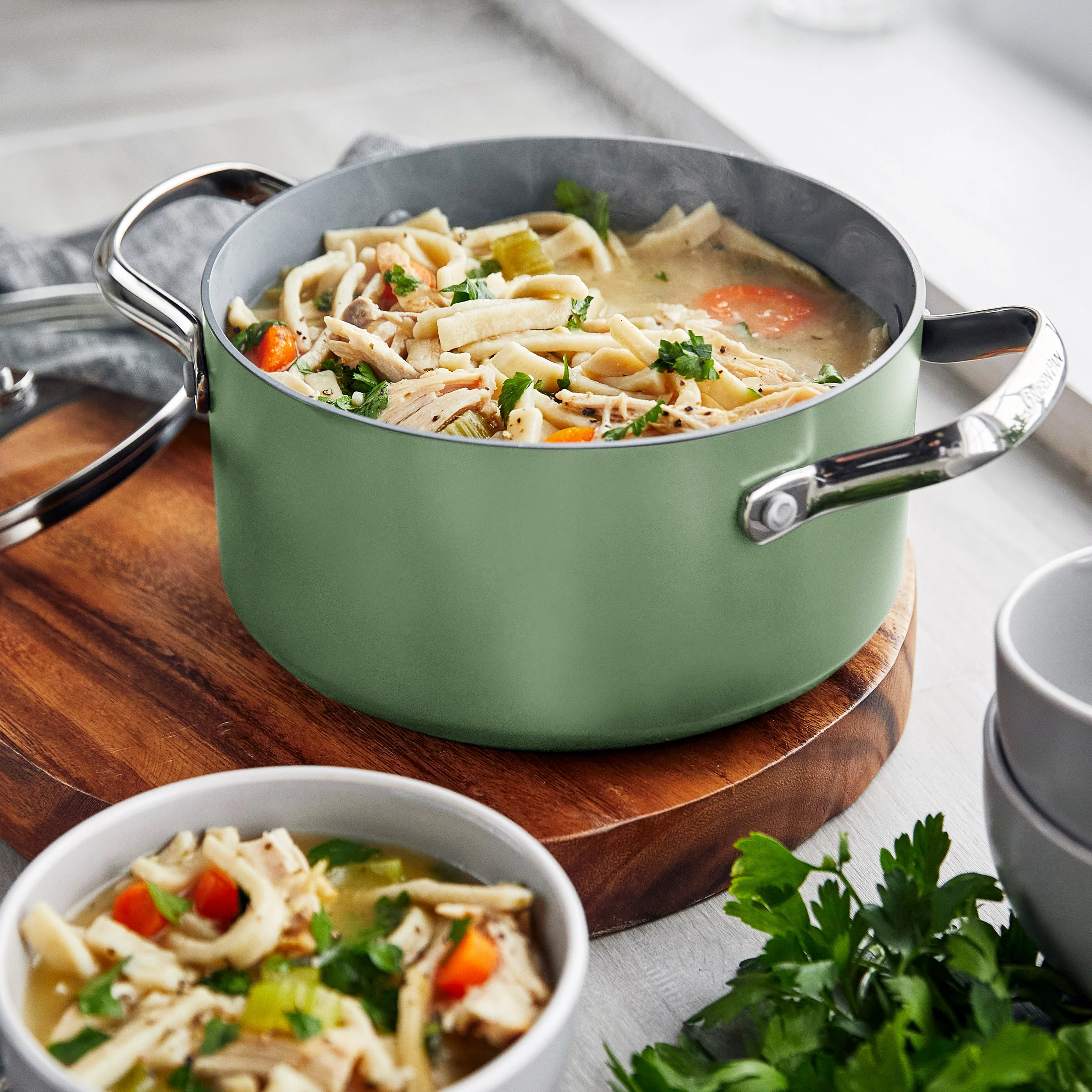 Valencia Pro Ceramic Nonstick 19-Piece Cookware Set | Sage