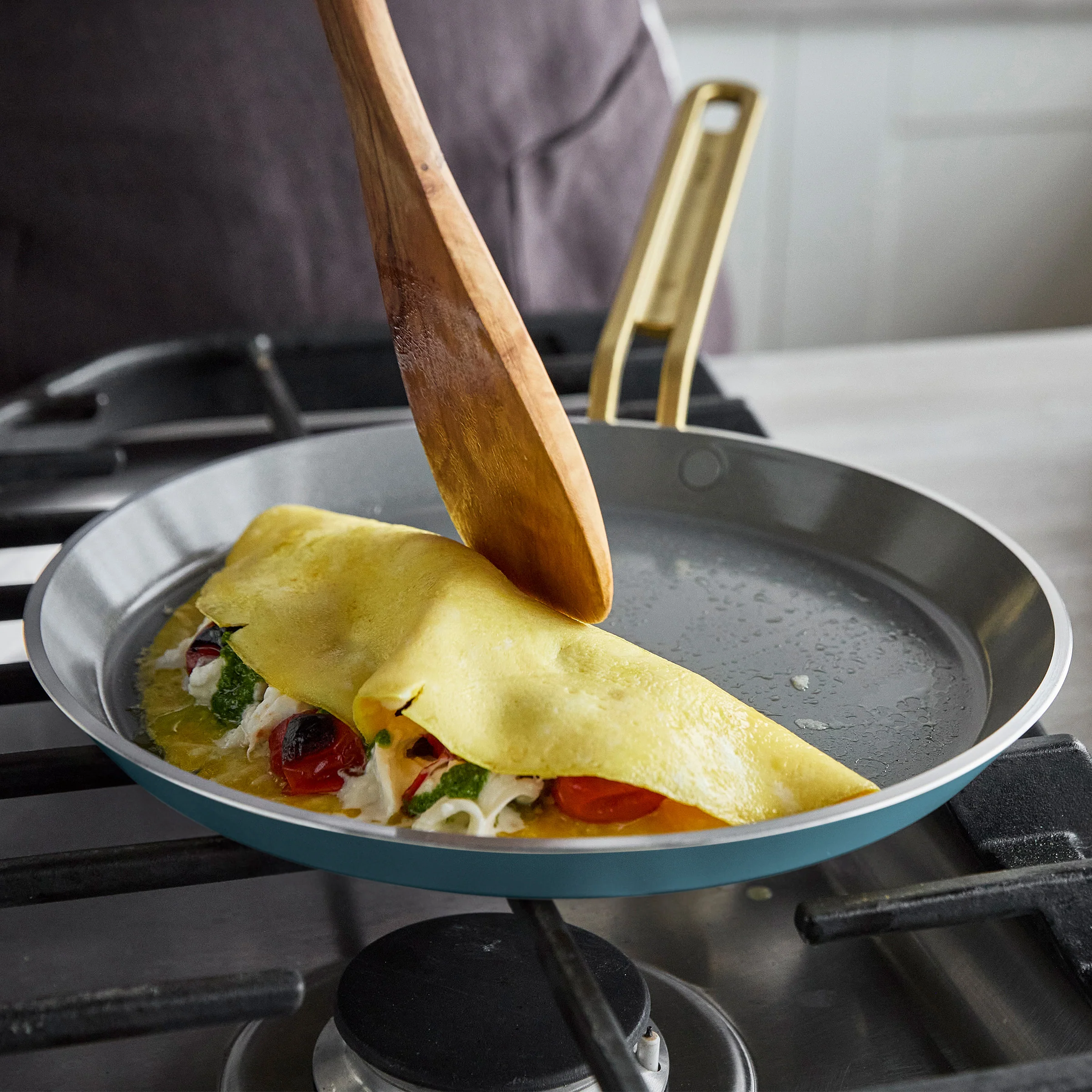 Stanley Tucci™ Ceramic Nonstick 10 Crepe and Omelette Pan | Venetian Teal