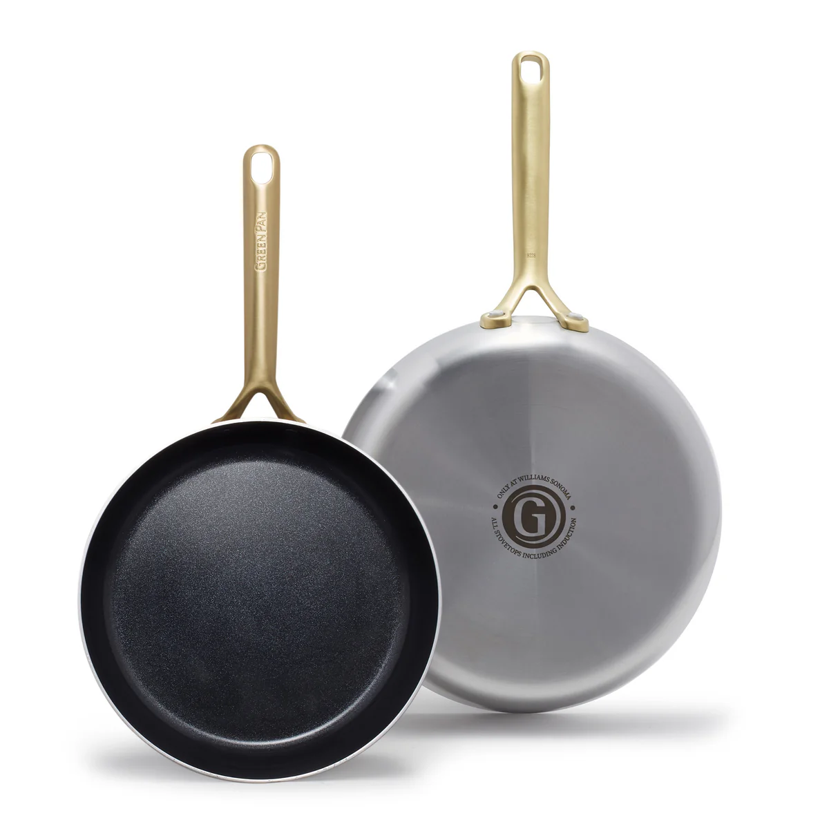 GP5 Stainless Steel 10 and 12 Frypan Set | Champagne Handles