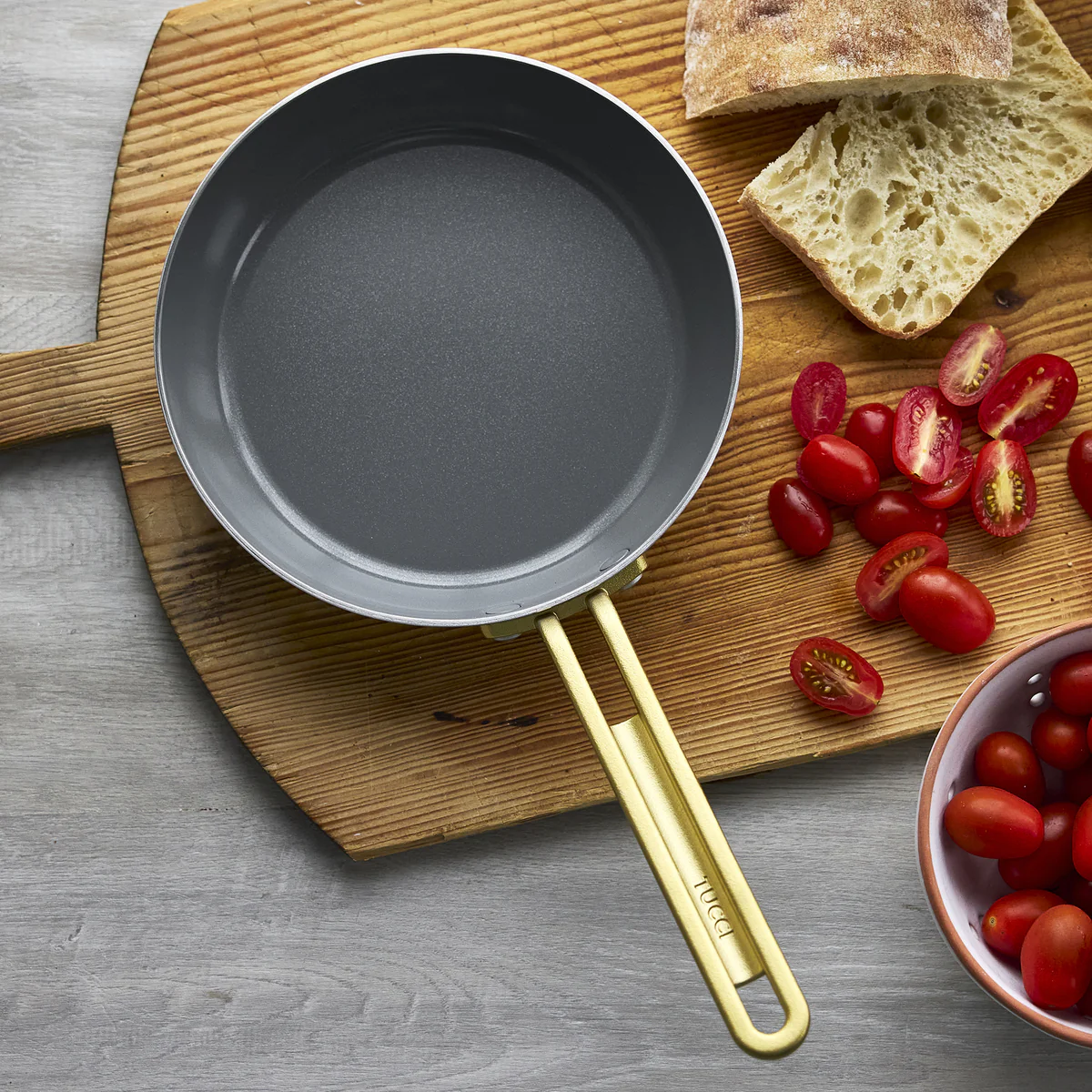 Stanley Tucci™ Stainless Steel Ceramic Nonstick 8 & 10 Frypan Set | Champagne Handles