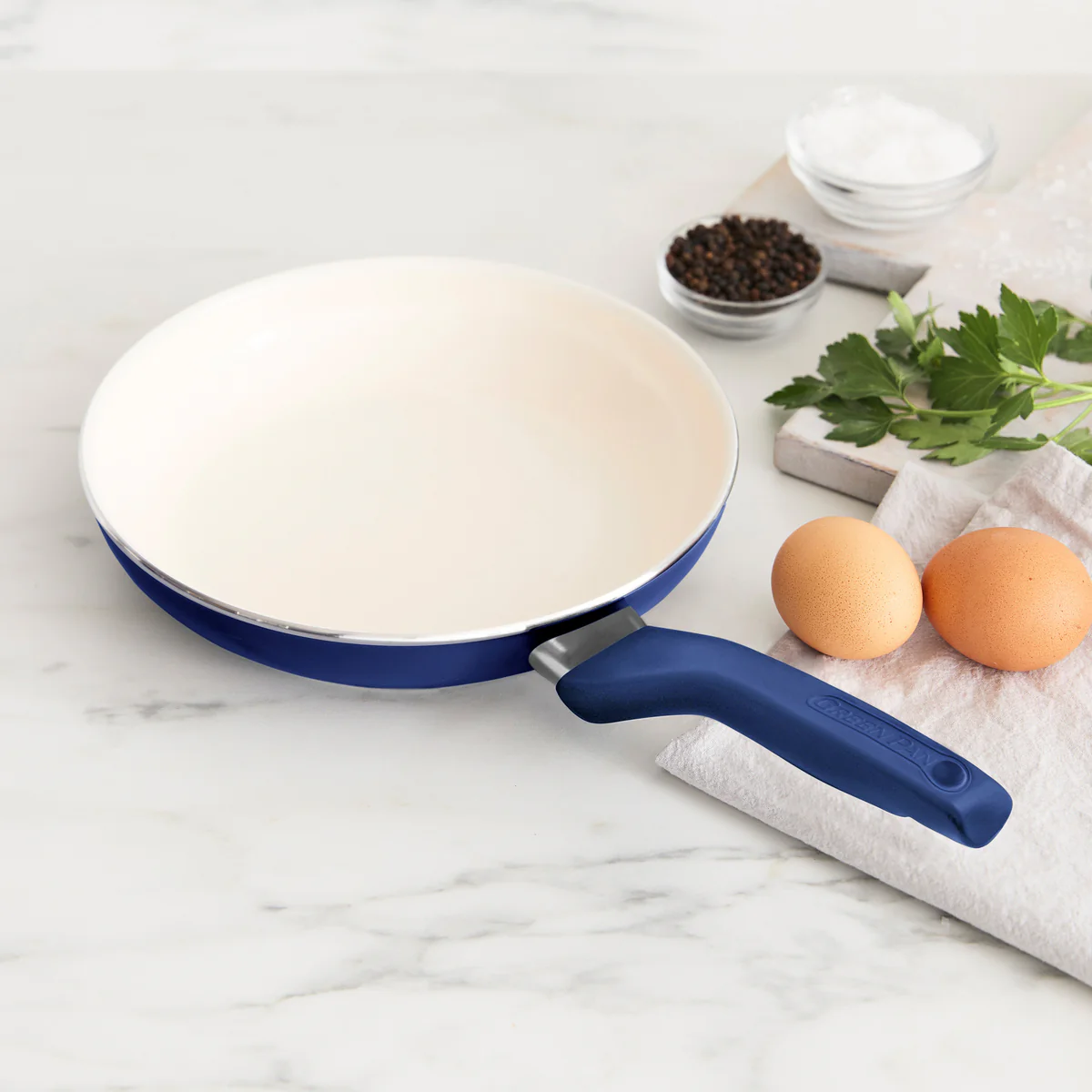 Rio Ceramic Nonstick 8 Frypan with Spatula | Navy