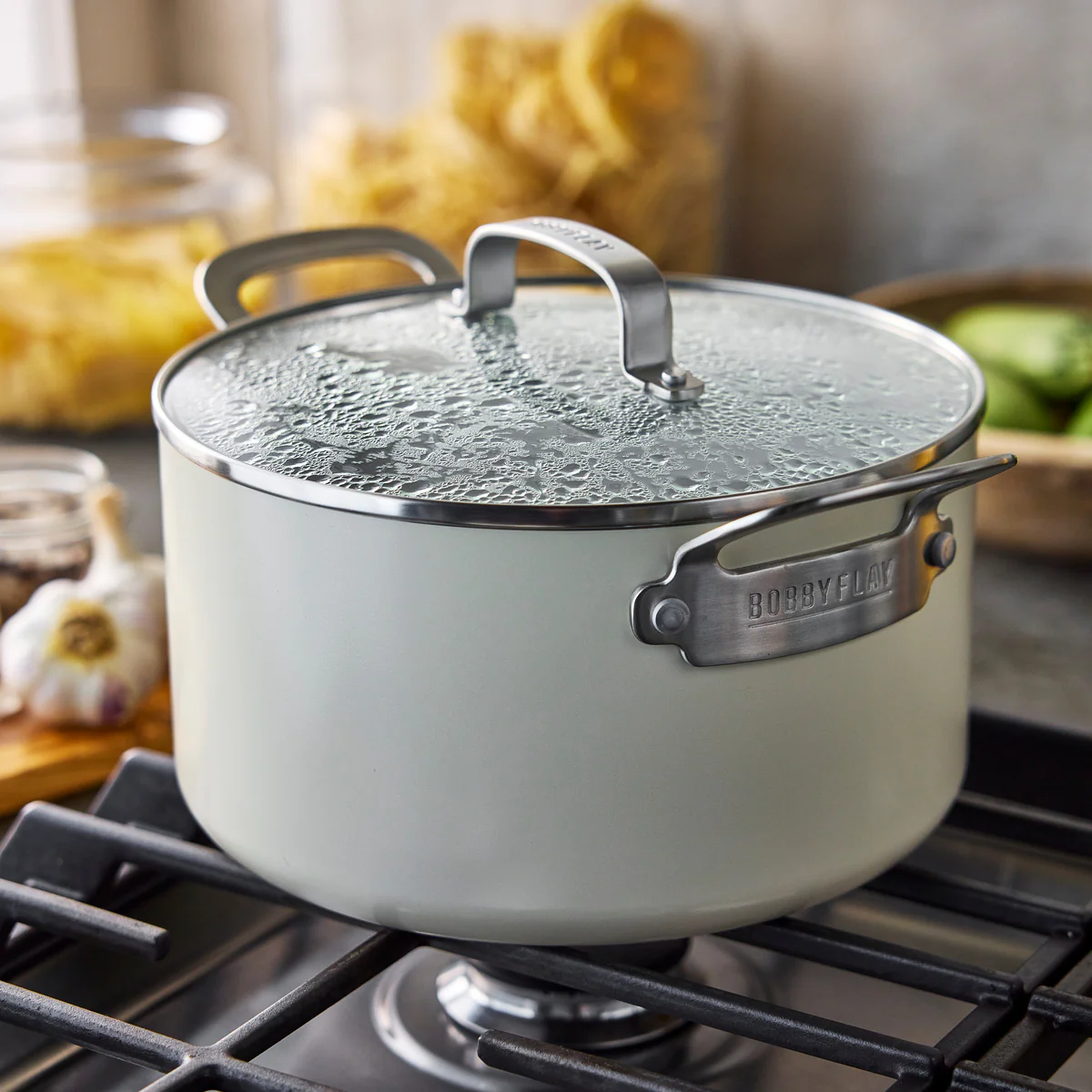 Bobby Flay by GreenPan Professional Ceramic Nonstick 6-Quart Stockpot with Lid | Cream