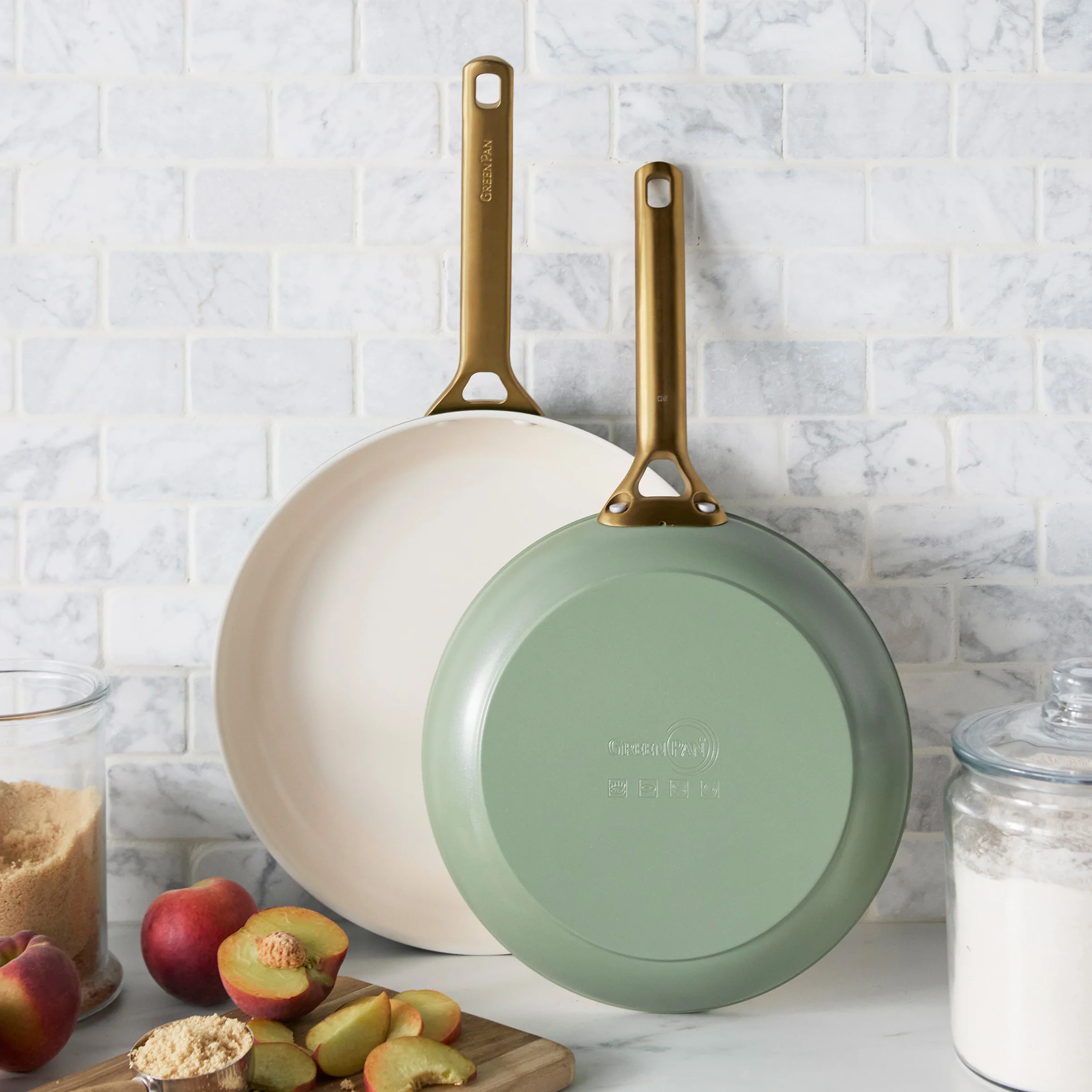 Reserve Pro Ceramic Nonstick 10 and 12 Frypan Set | Sage