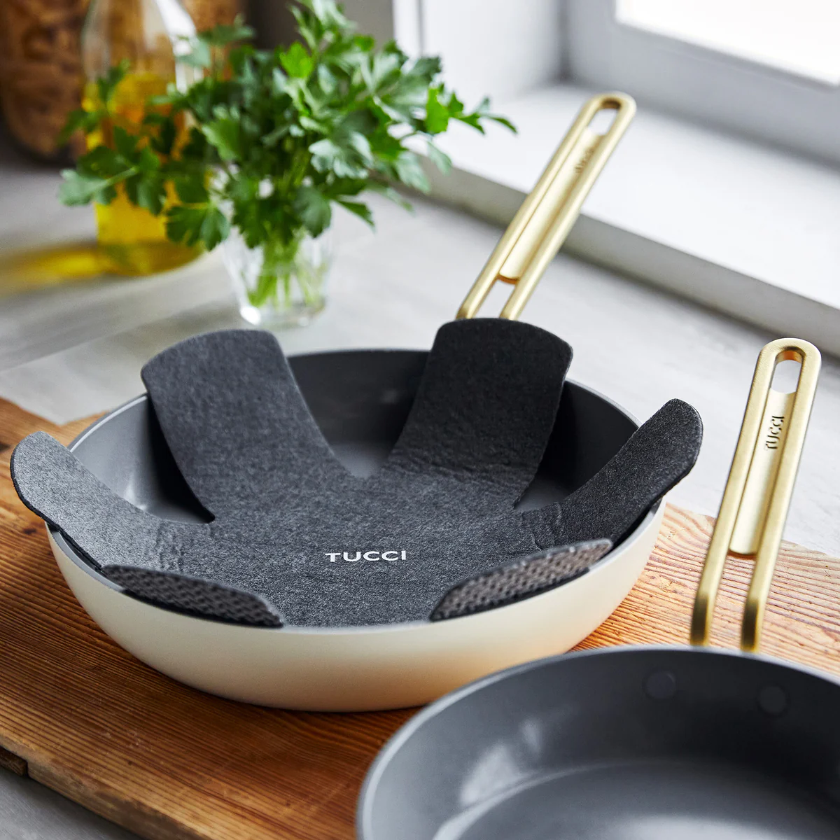 Stanley Tucci™ Ceramic Nonstick 8 and 10 Frypan Set | Carrara White