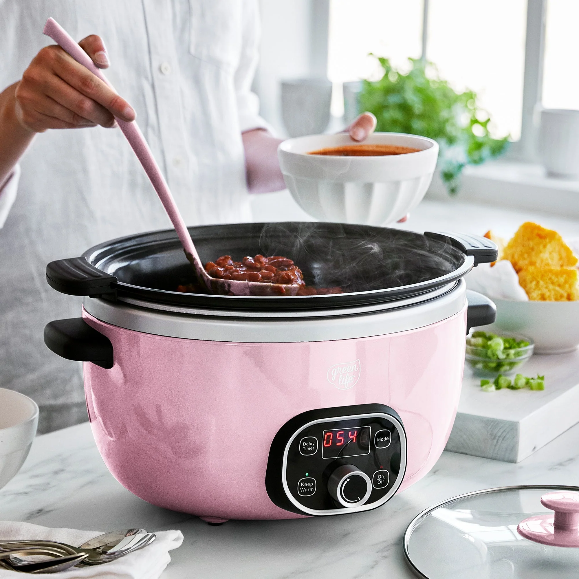 GreenLife Healthy 6-Quart Slow Cooker | Pink