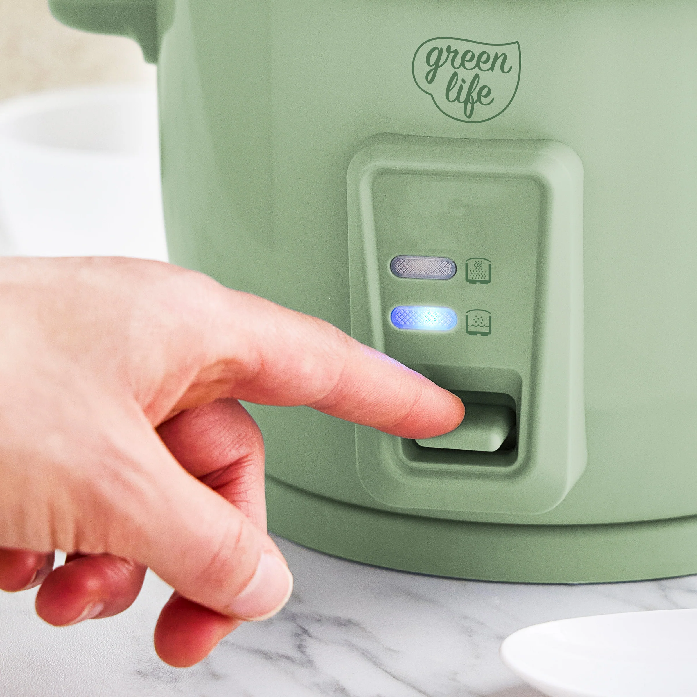 GreenLife 6-Cup Rice Cooker | Sage Green