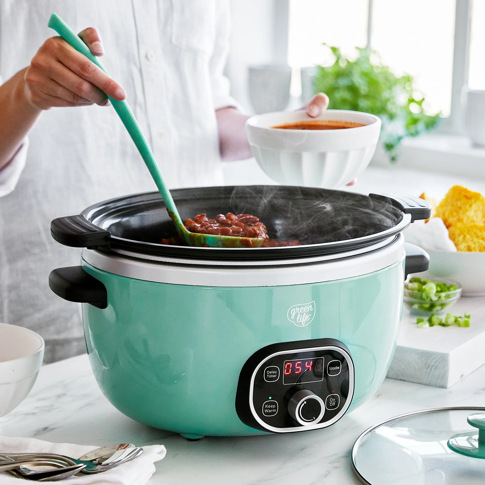 GreenLife Healthy 6-Quart Slow Cooker | Turquoise