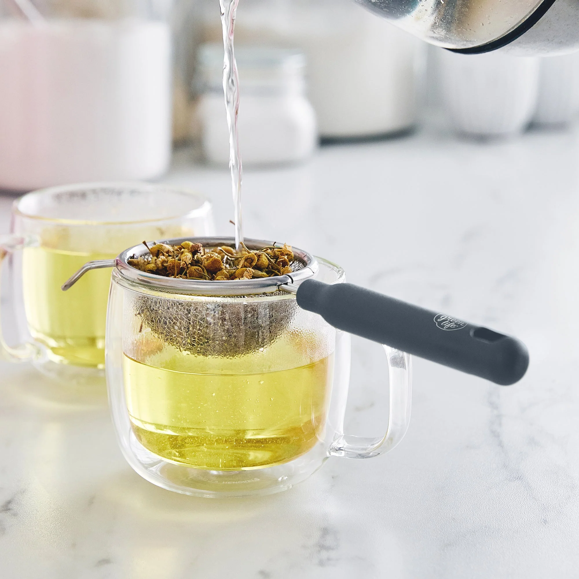 GreenLife Stainless Steel Mesh Strainers, Set of 4 | Gray