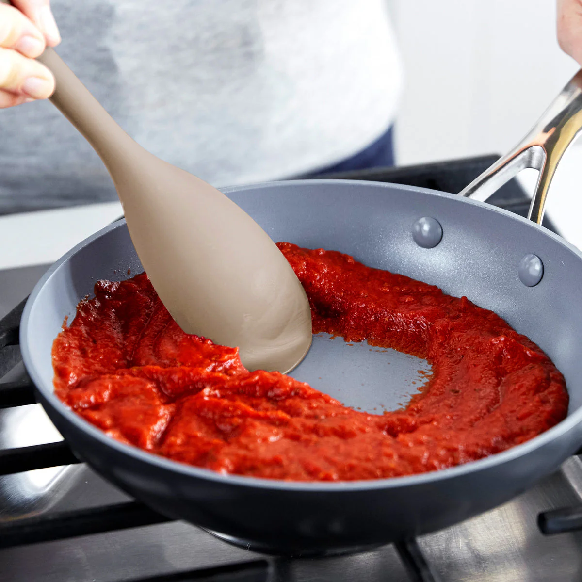 Platinum Silicone Sauté Spoon | Taupe