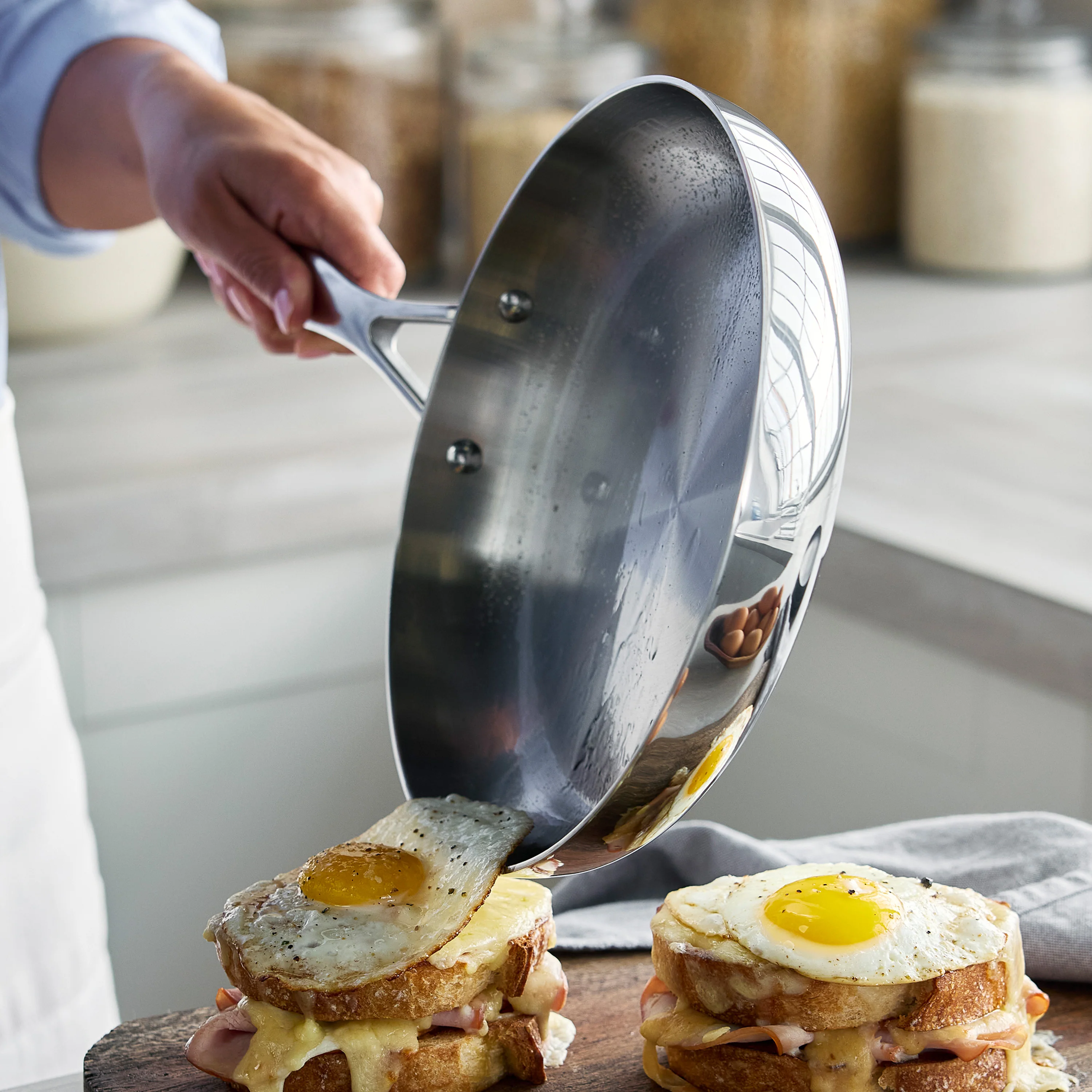 Valencia Pro Stainless Steel Uncoated 8, 9.5 and 11 Frypan Set