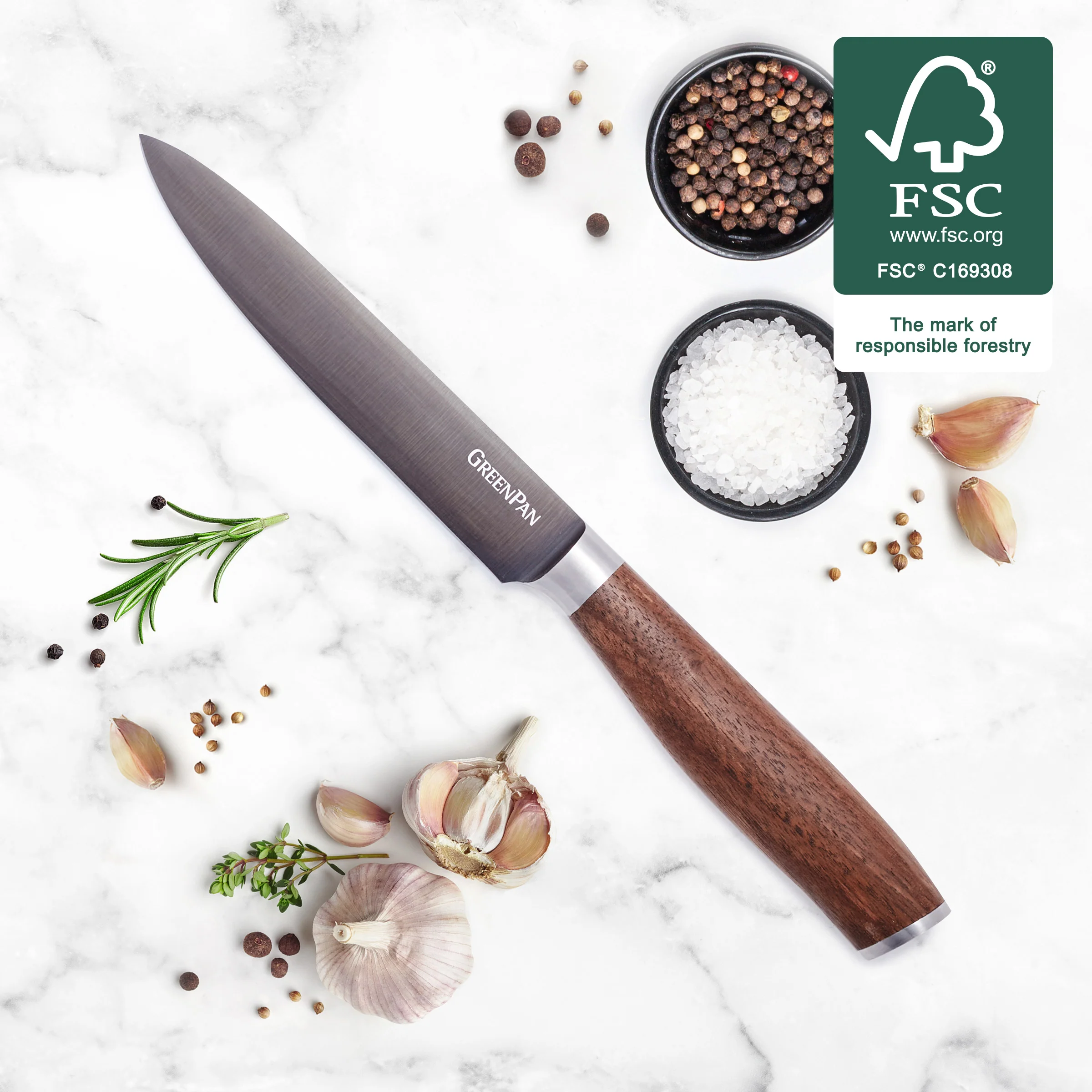 Premiere Titanium Cutlery 5 Utility Knife with Walnut Handle