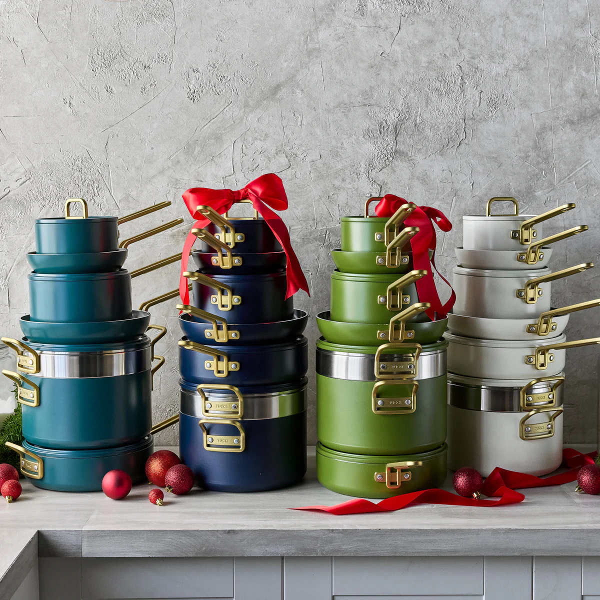 Stanley Tucci™ Ceramic Nonstick 11-Piece Cookware Set with The Tucci Cookbook | Marino Blue