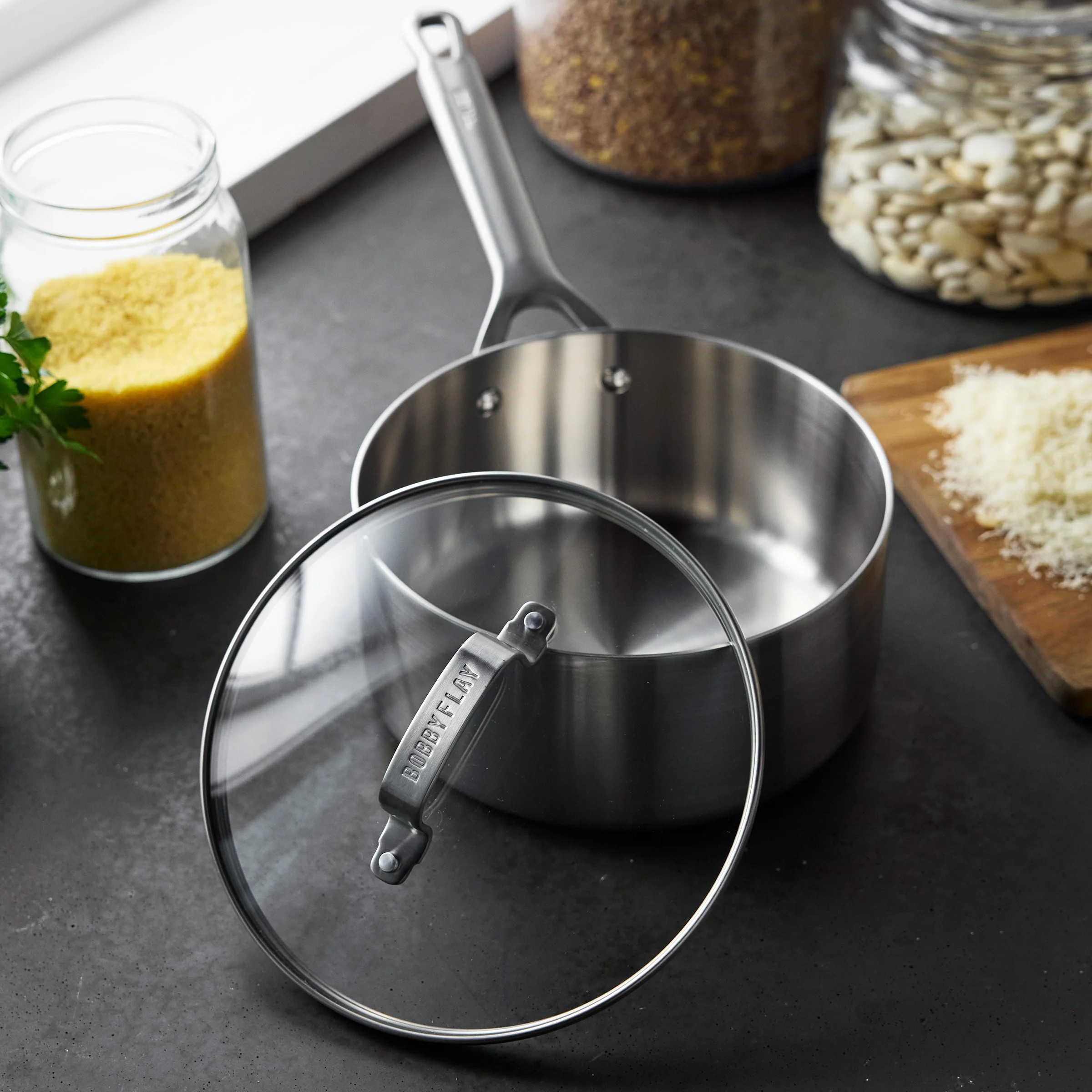 Bobby Flay by GreenPan Chef Series Uncoated Stainless Steel 3-Quart Saucepan