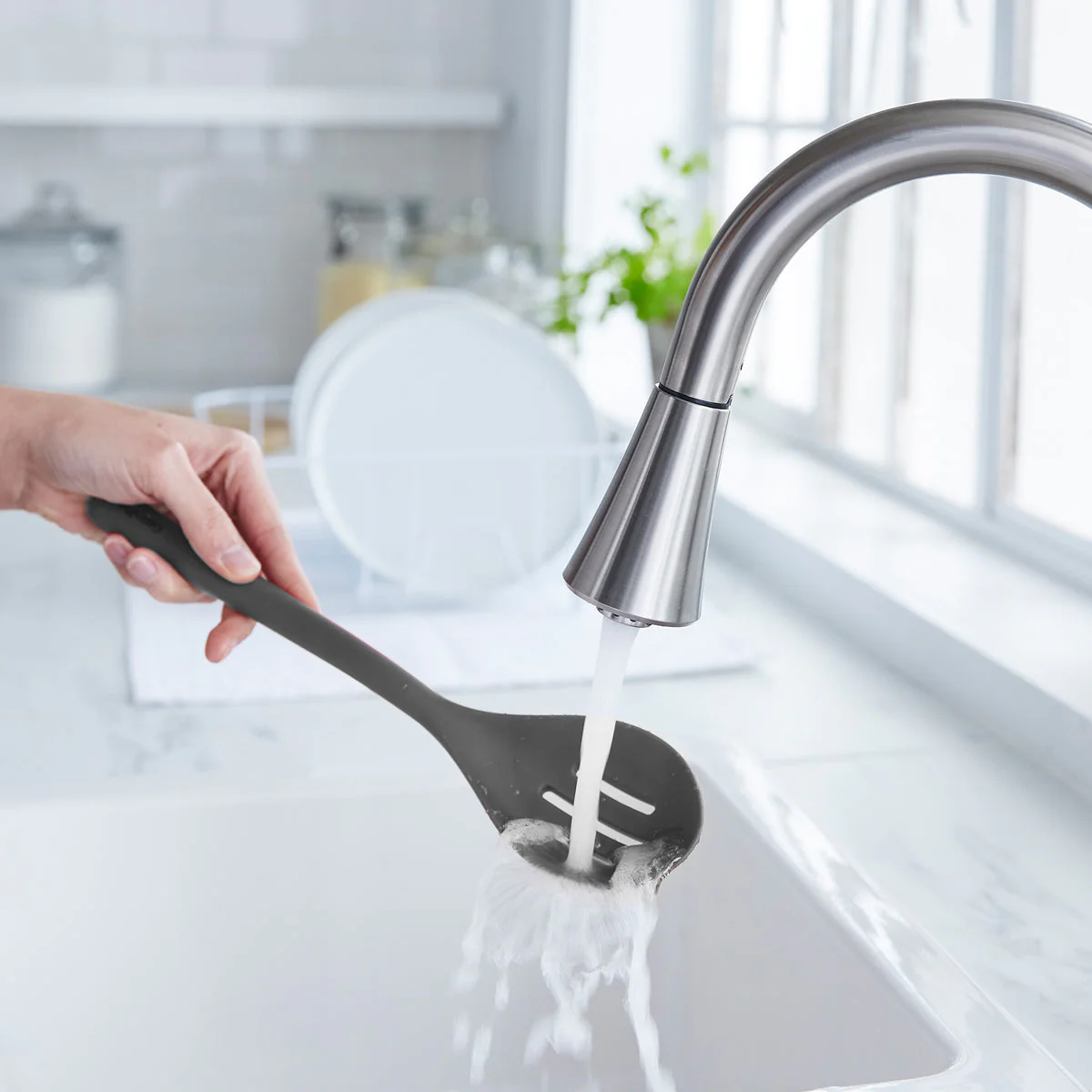 Platinum Silicone Slotted Spoon | Gray