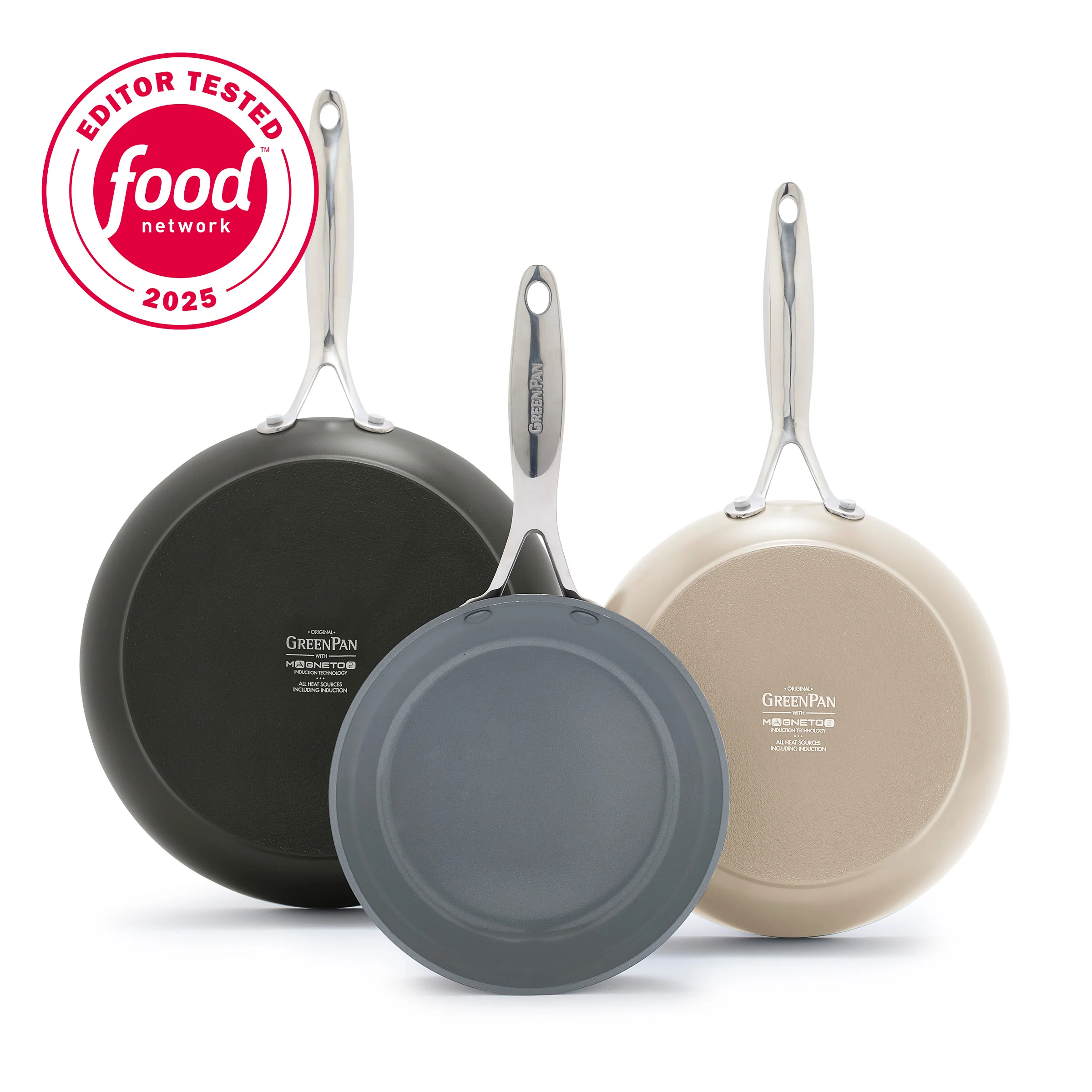 Valencia Pro Ceramic Nonstick 8, 10 and 12 Frypan Set | Multicolor