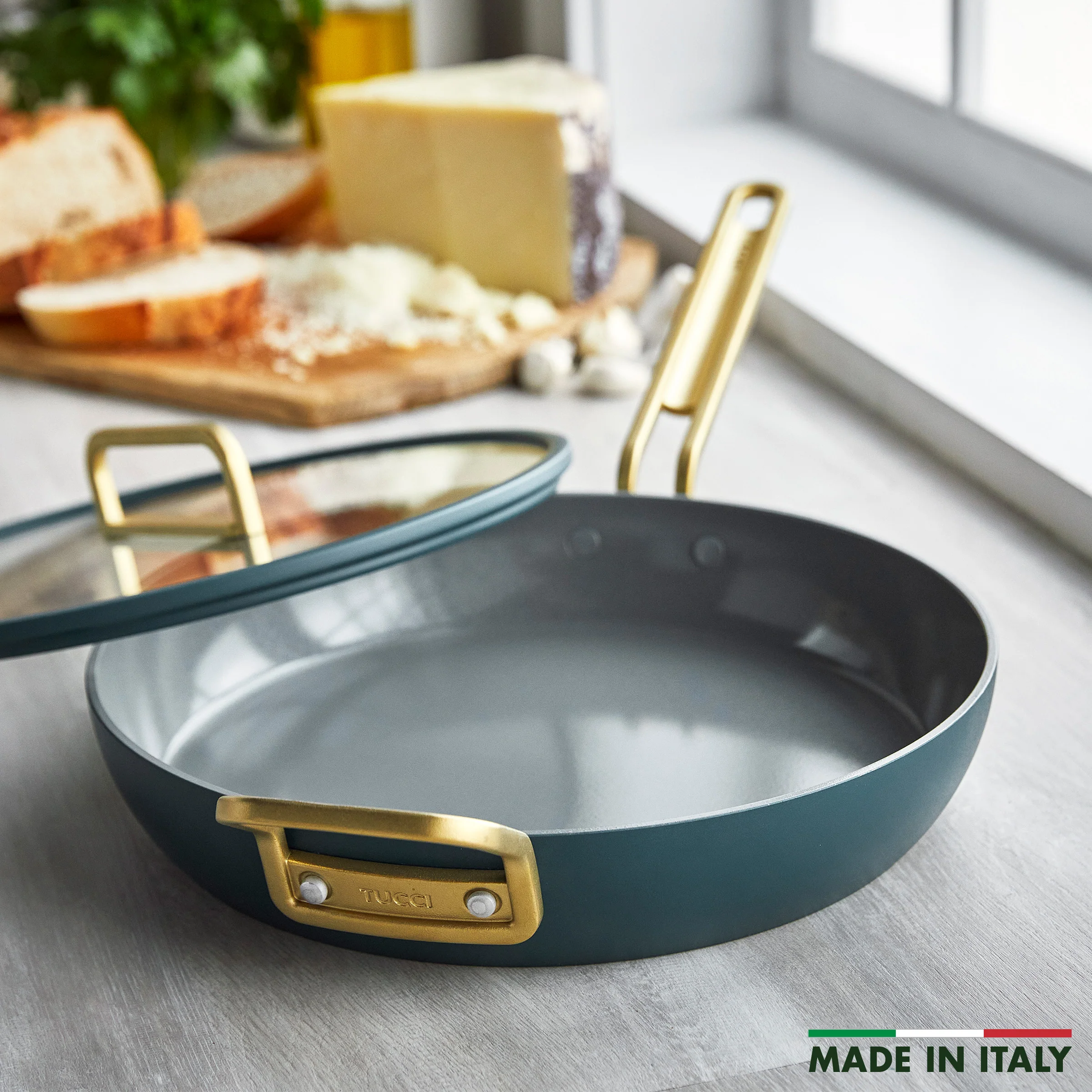 Stanley Tucci™ Ceramic Nonstick 12 Frypan with Lid | Venetian Teal