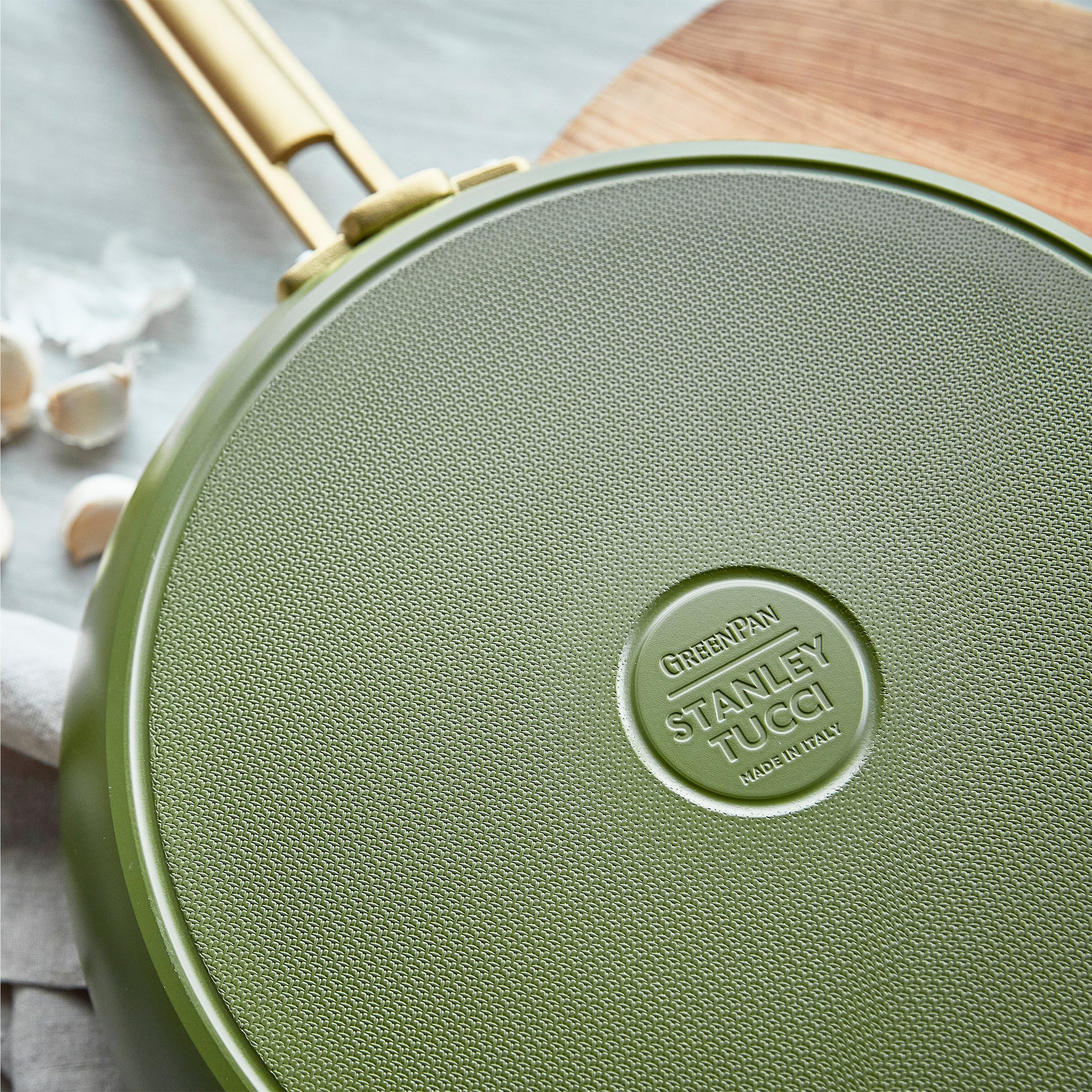 Stanley Tucci™ Ceramic Nonstick 12 Frypan with Lid | Tuscan Olive