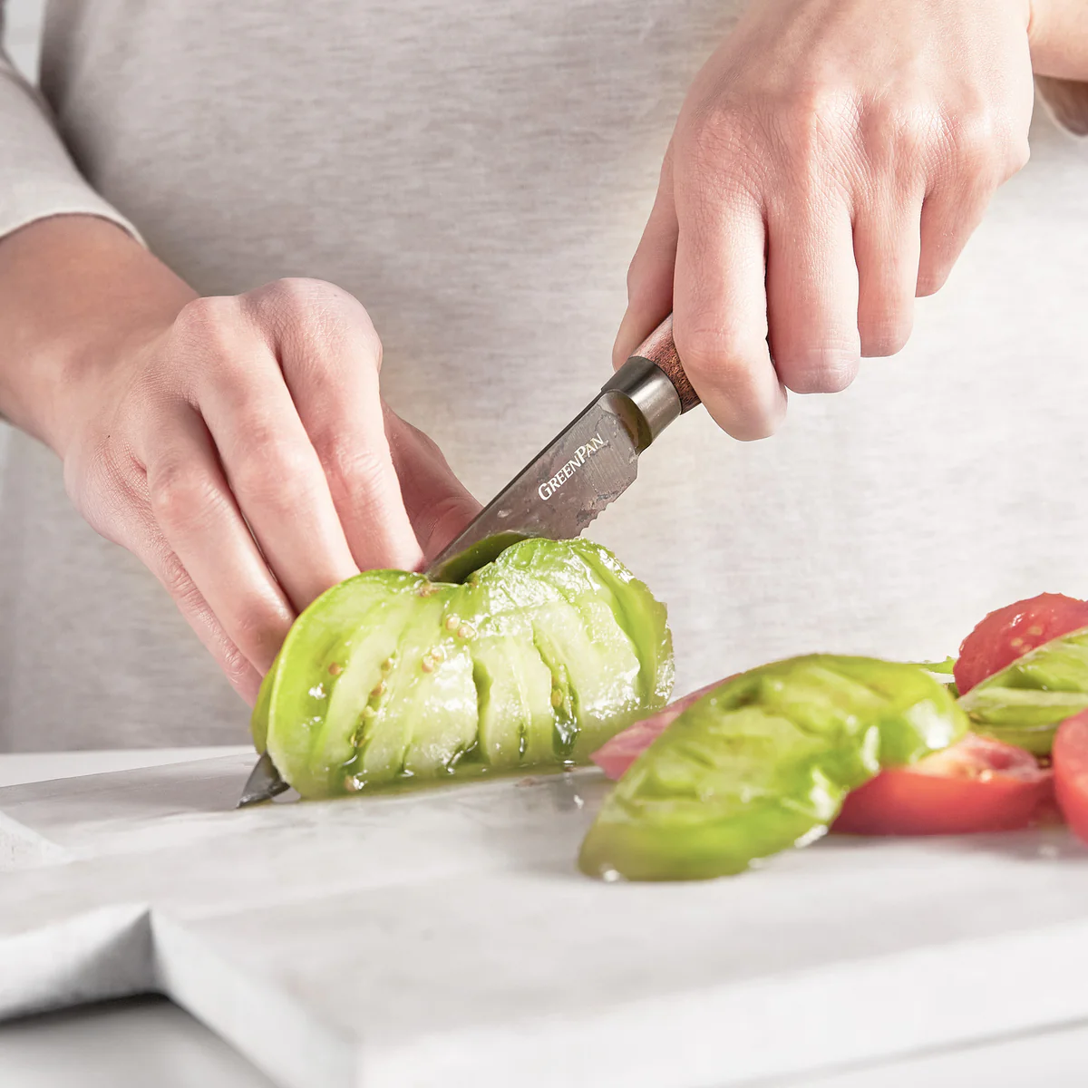 Premiere Titanium Cutlery 5 Serrated Utility Knife with Walnut Handle