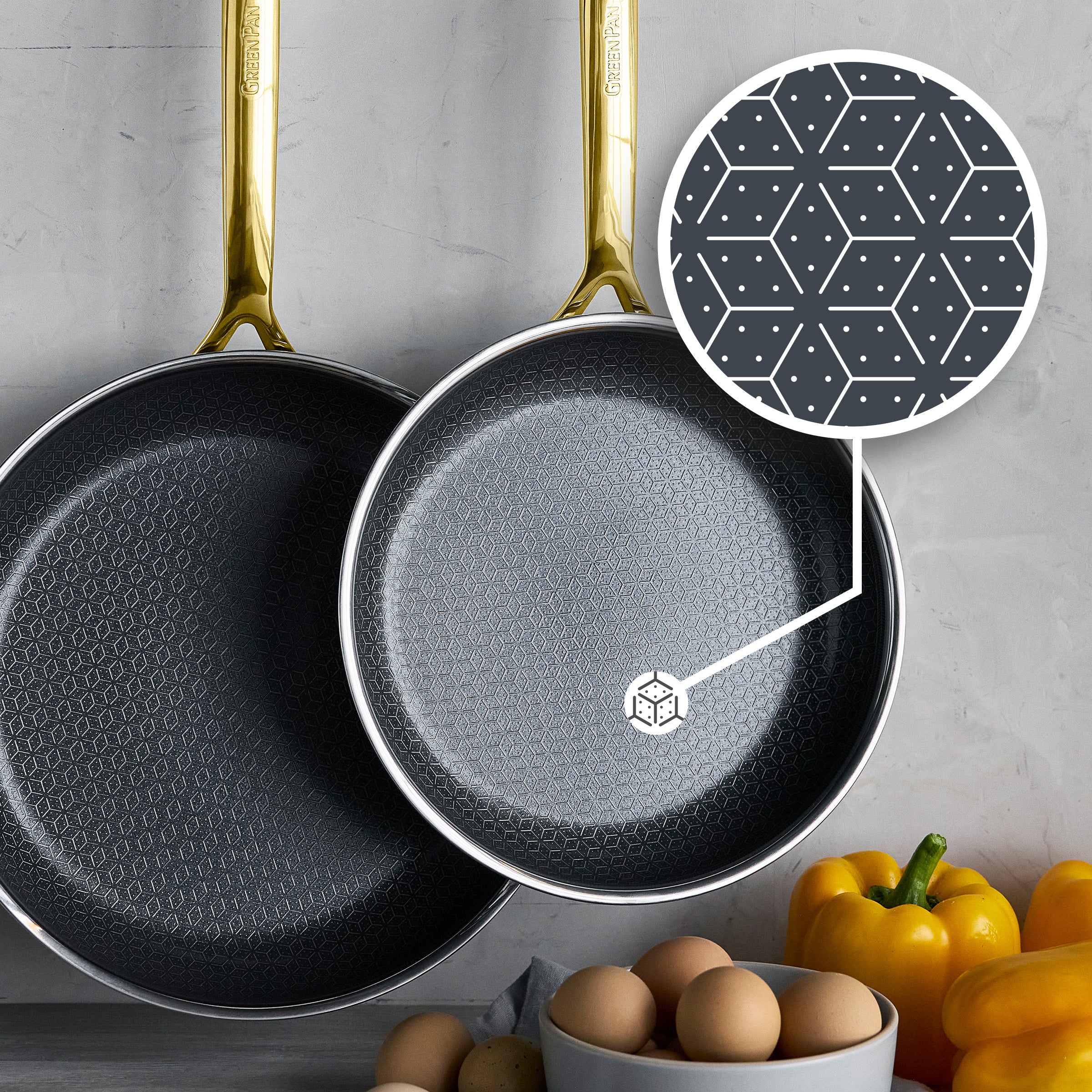 Spectra Gold Thermobond Hybrid Ceramic Nonstick 8, 10 and 12 Frypan Set