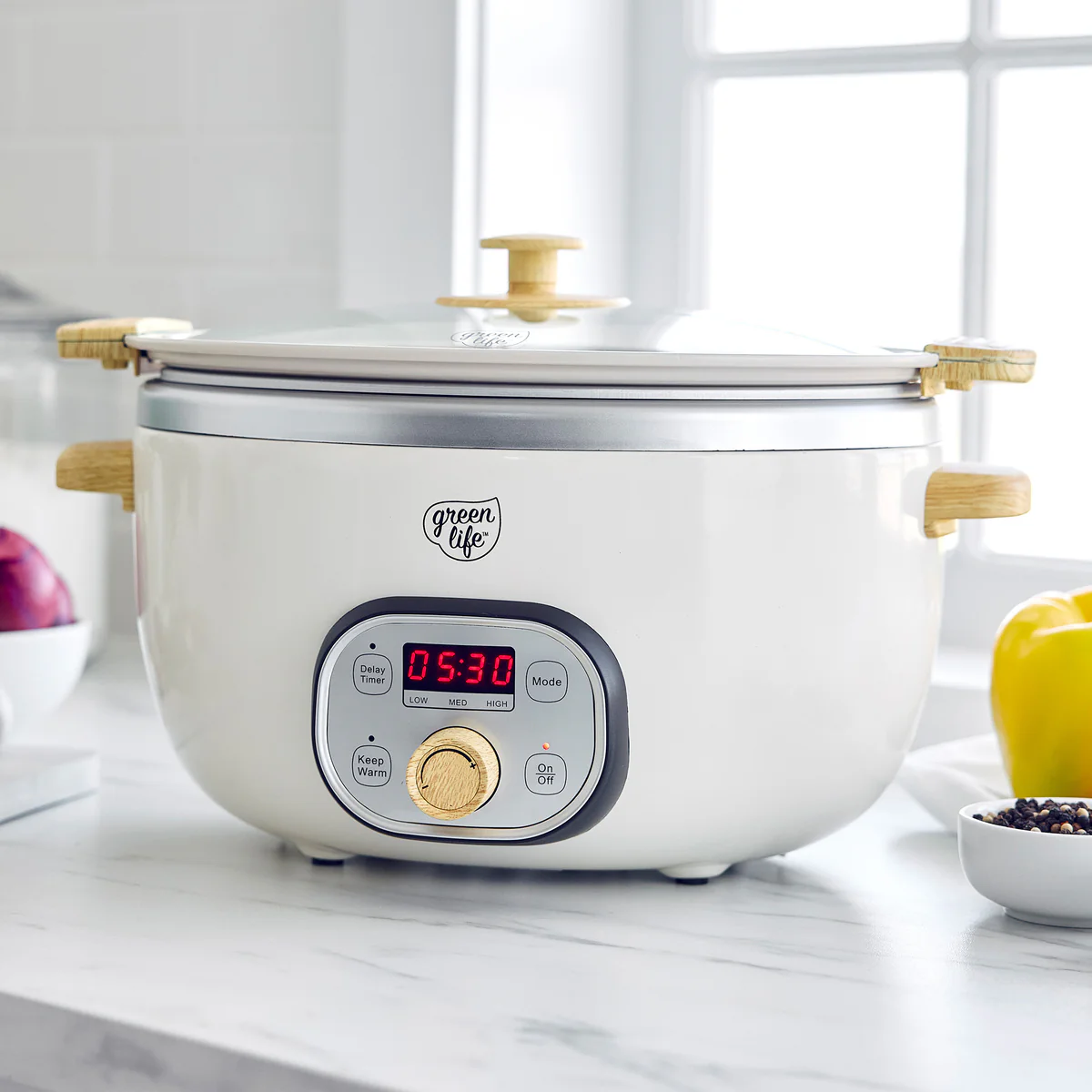 GreenLife Healthy 6-Quart Slow Cooker | Cream
