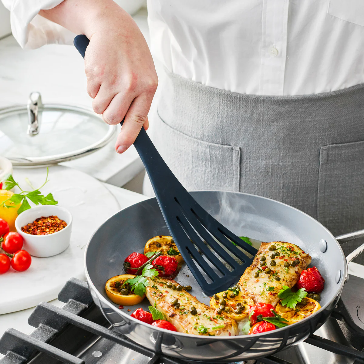 Premiere Silicone 8-Piece Utensil and Crock Set | Oxford Blue