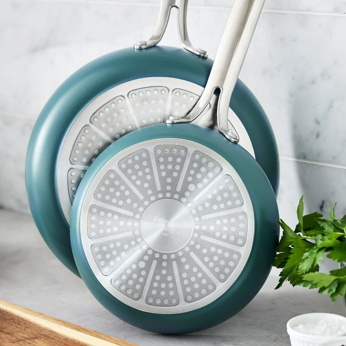 Nova Ceramic Nonstick 8 and 10 Frypan Set | Deep Teal