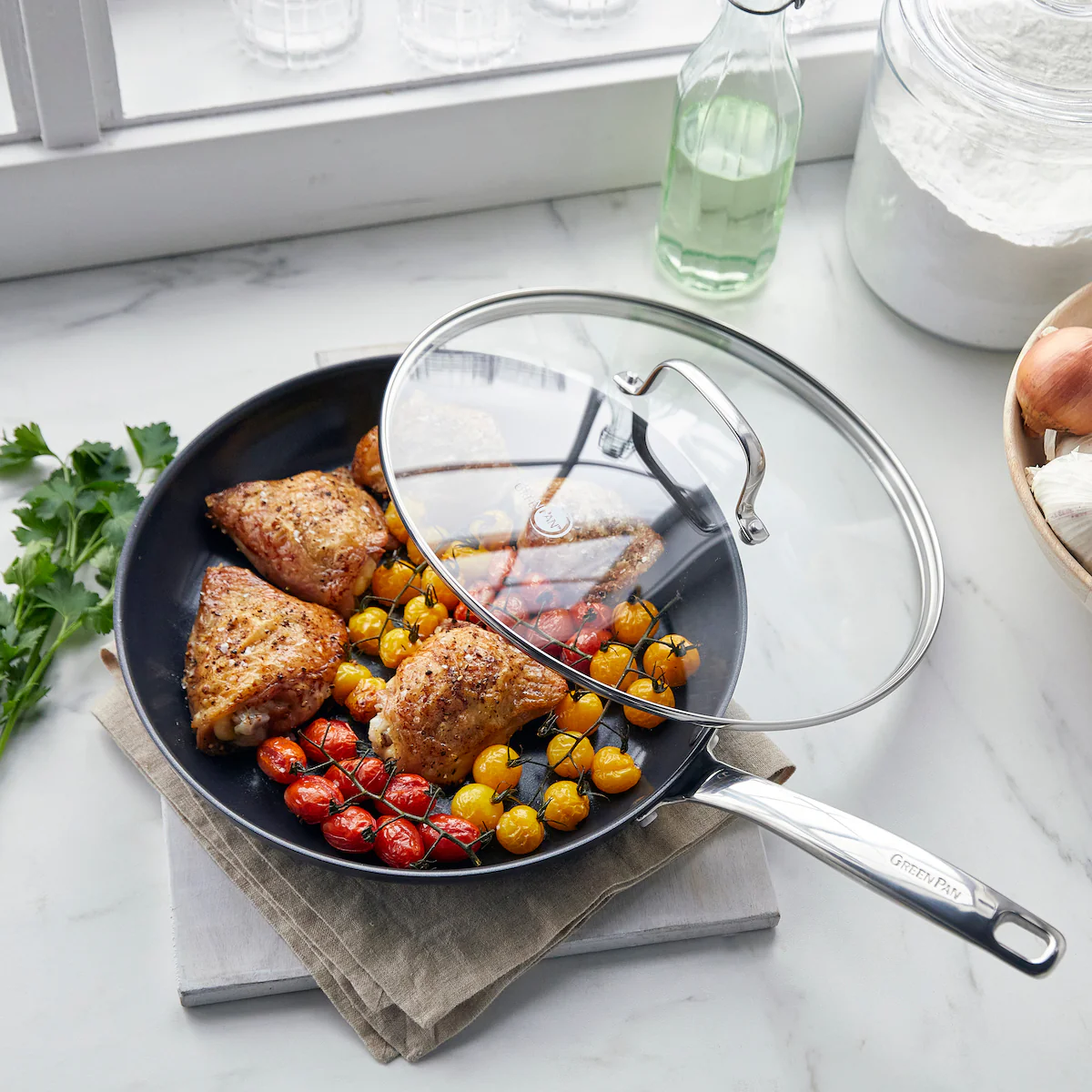 Chatham Black Ceramic Nonstick 12 Frypan with Lid