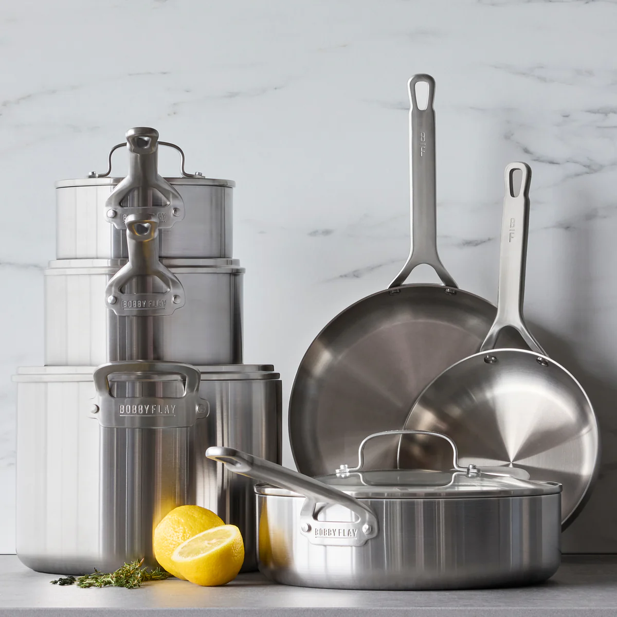 Bobby Flay by GreenPan Chef Series Uncoated Stainless Steel 10-Piece Cookware Set