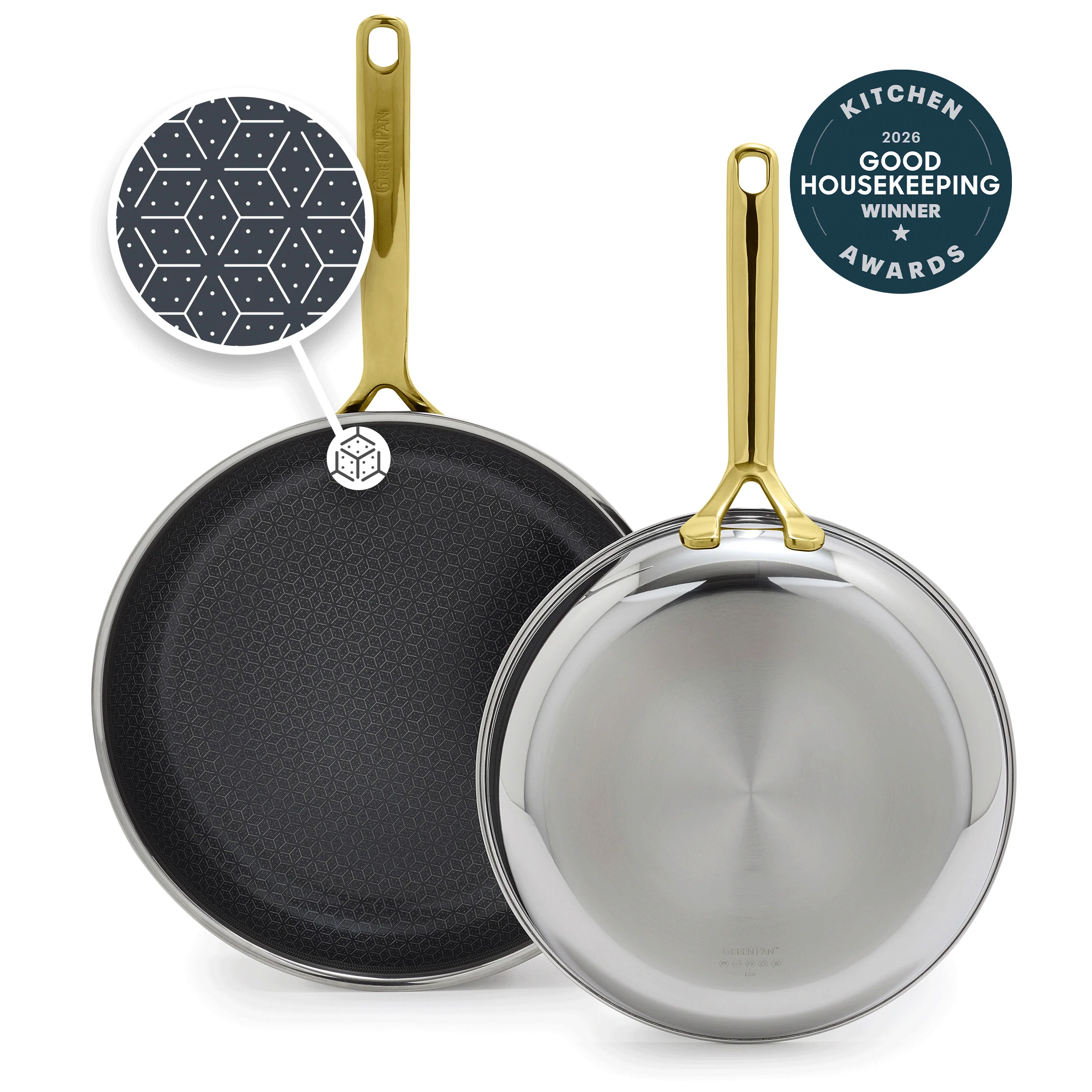 Spectra Gold Thermobond Hybrid Ceramic Nonstick 10 and 12 Frypan Set