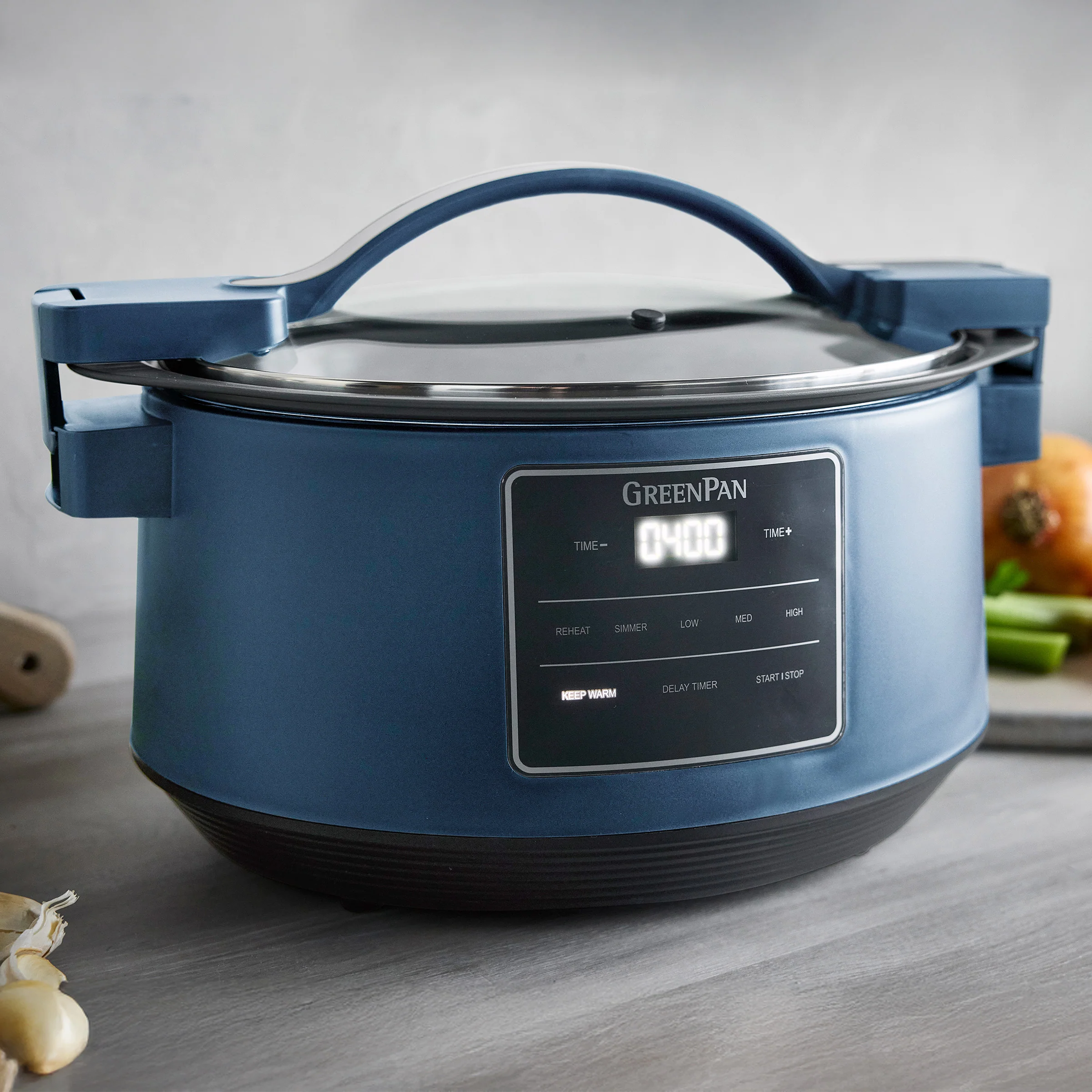 8-Quart Locking Lid Slow Cooker | Oxford Blue