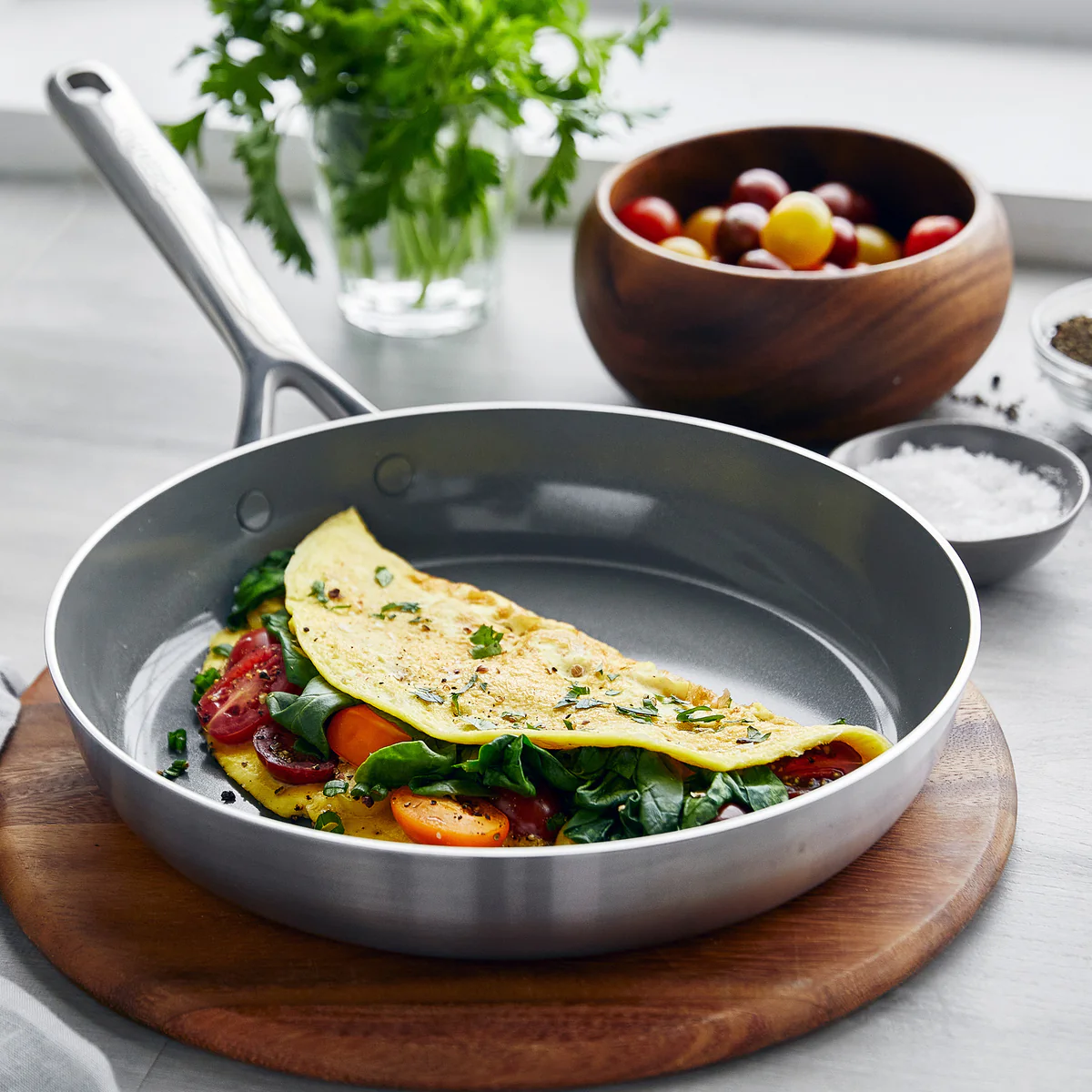 GP5 Stainless Steel 10 and 12 Frypan Set | Mirror Handles