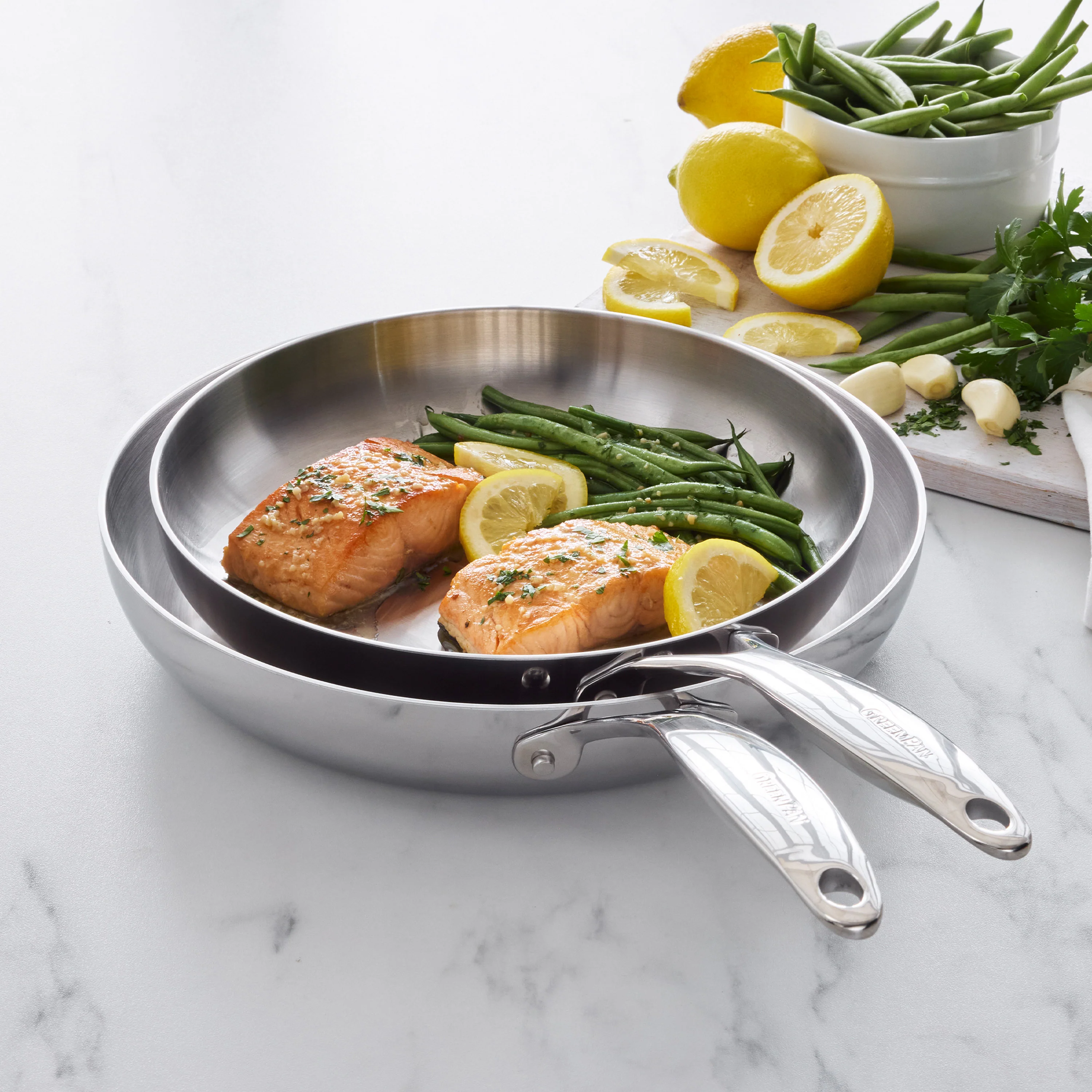 Valencia Pro Stainless Steel Uncoated 8, 9.5 and 11 Frypan Set