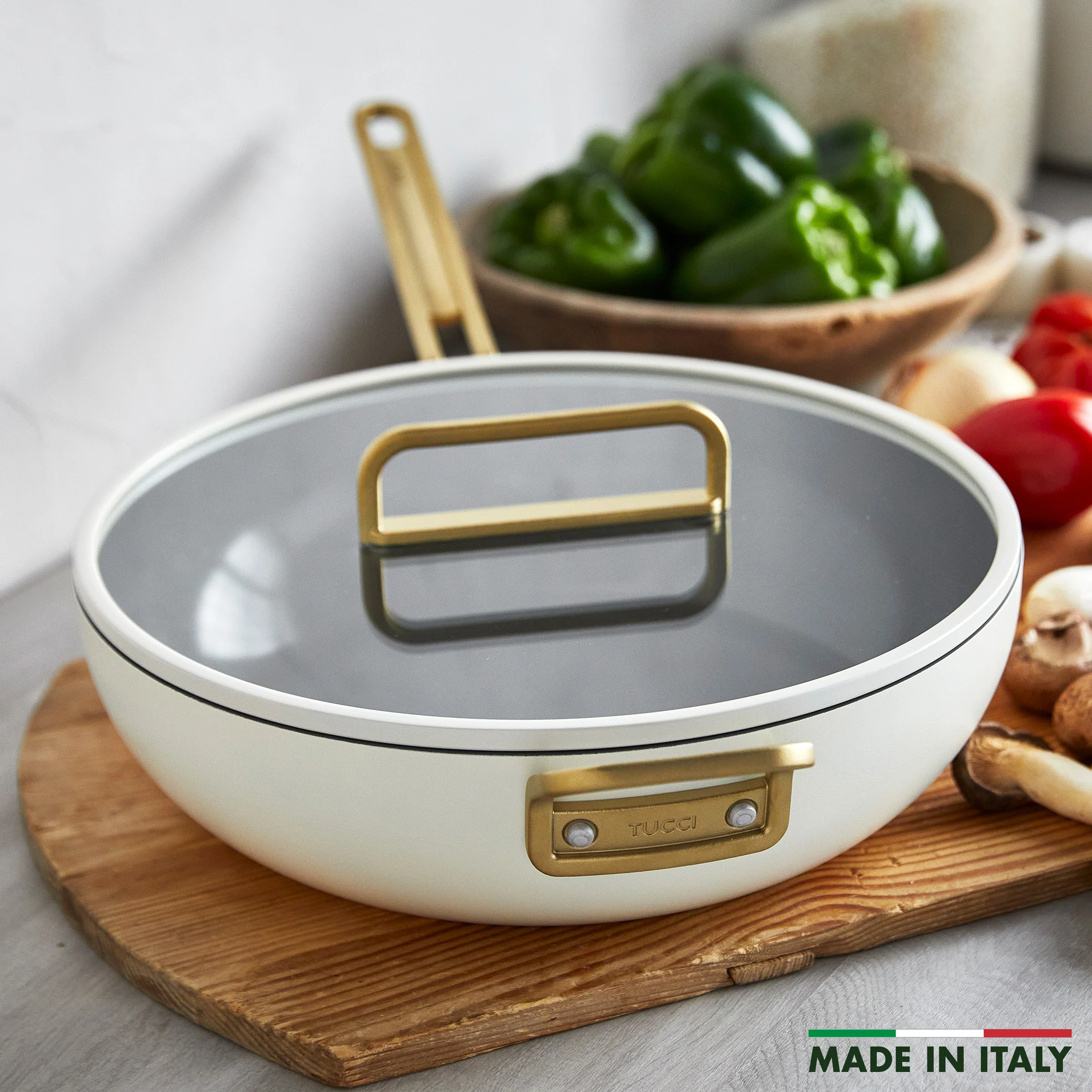 Stanley Tucci™ Ceramic Nonstick 6.5-Quart Essential Stanley Pan | Carrara White